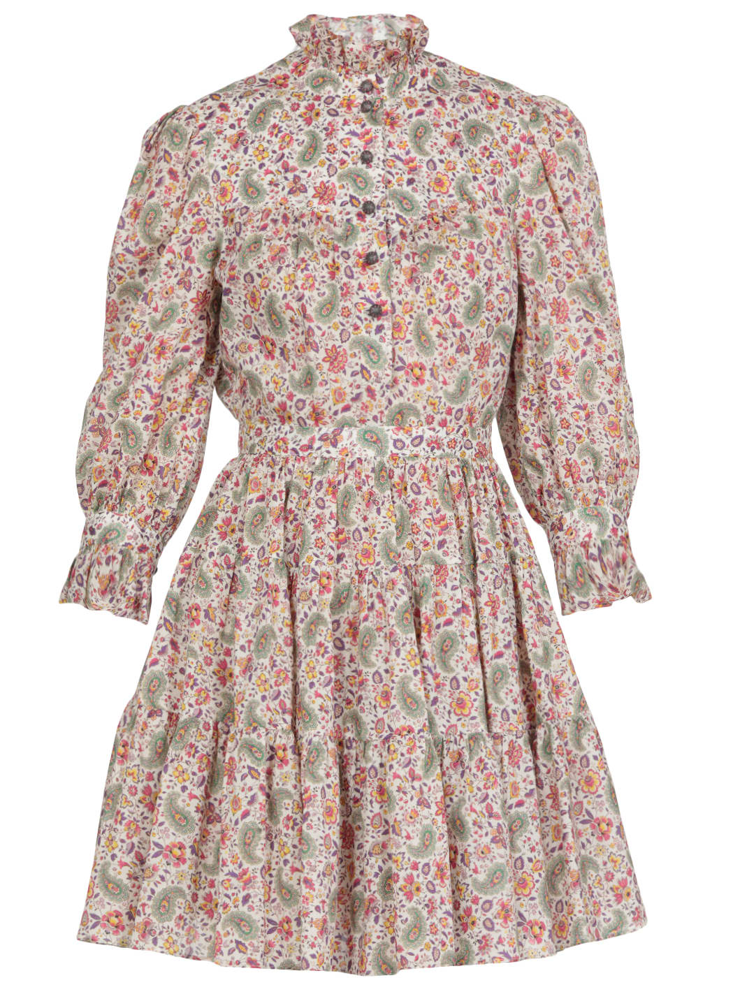 Etro Cotton Short Dress With Floral Paisley Print
