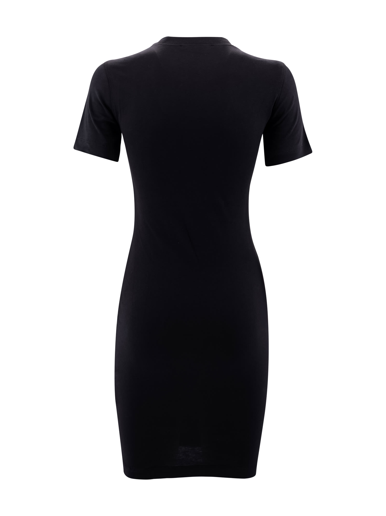 Shop Versace Jeans Couture Logo-print Cotton Minidress In Black