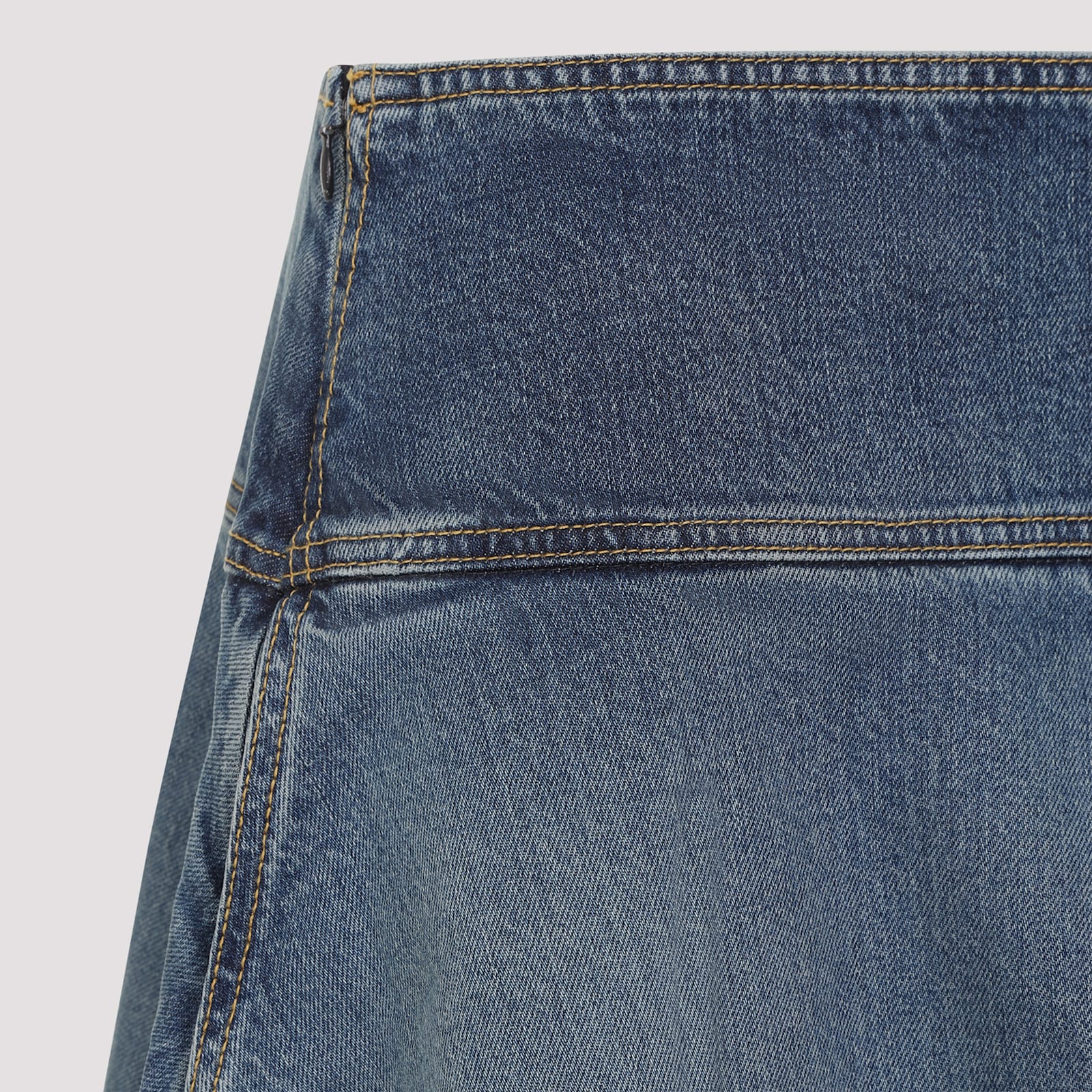 Shop Alaïa Asymmetric Full Skirt In Bleu Vintage