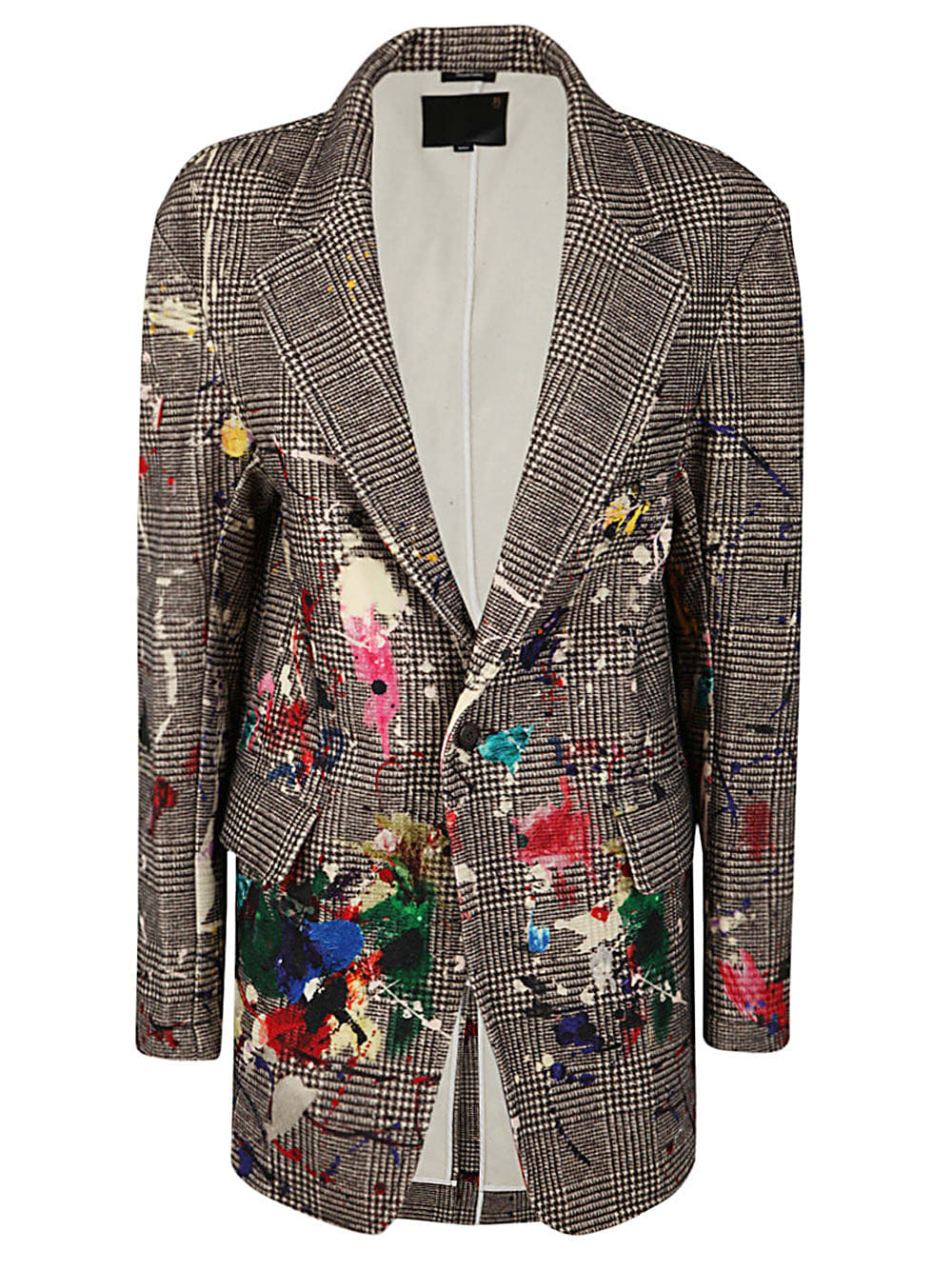 R13 Paint Splatter Oversize Virgin Wool Blazer In A Pow With Paint Splatter