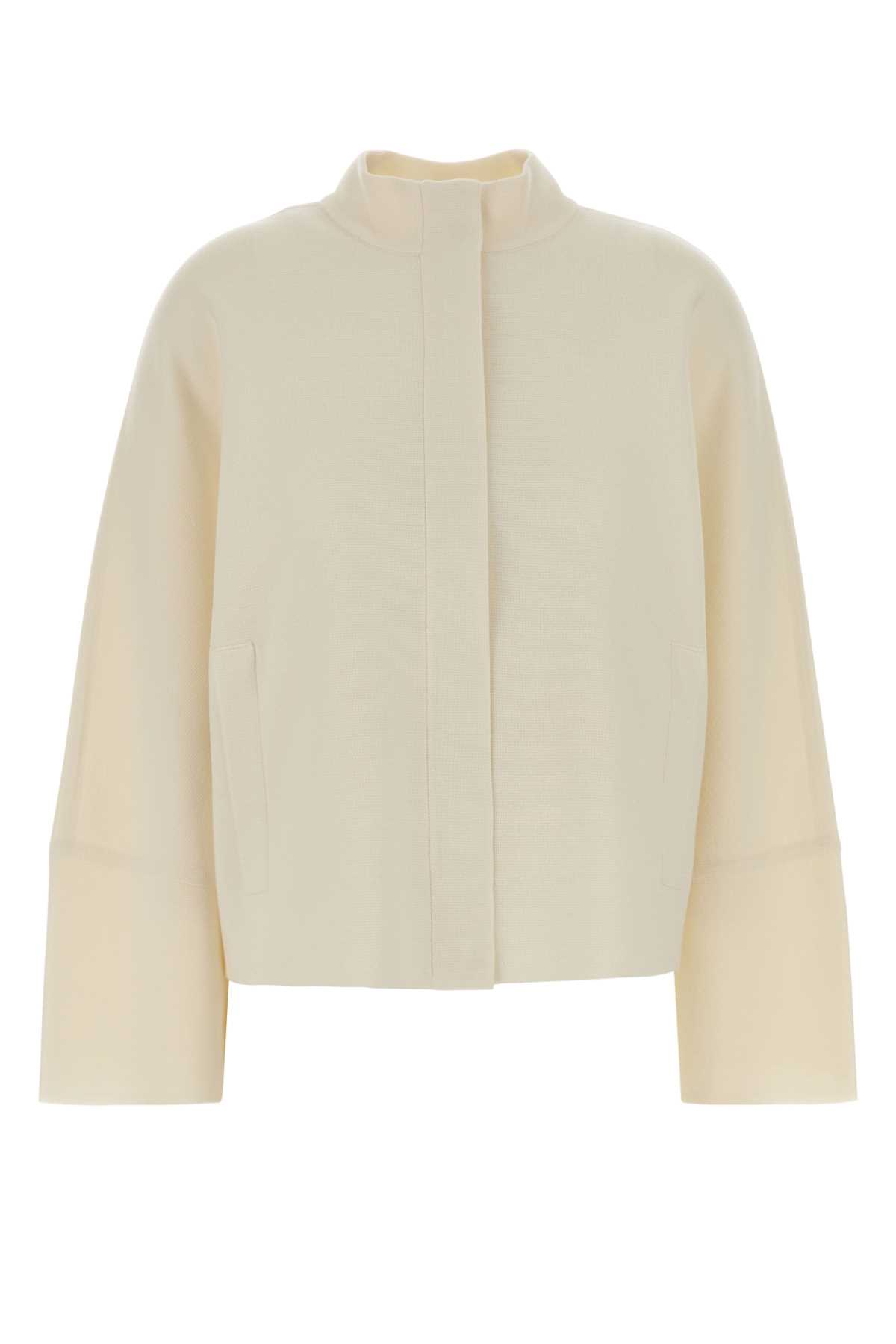 Max Mara Ivory Wool Sport Cardigan In Neutral