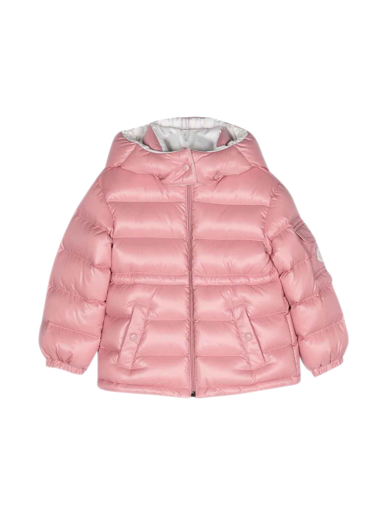 MONCLER PINK DOWN JACKET BABY UNISEX