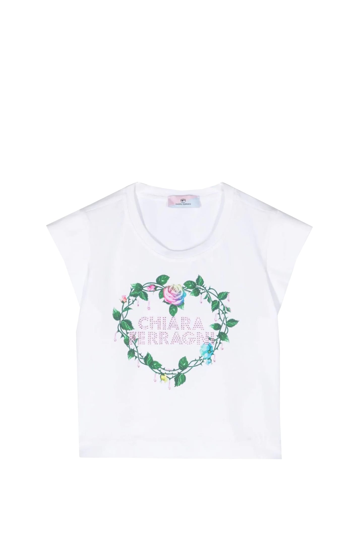 Chiara Ferragni Kids' Printed T-shirt In White
