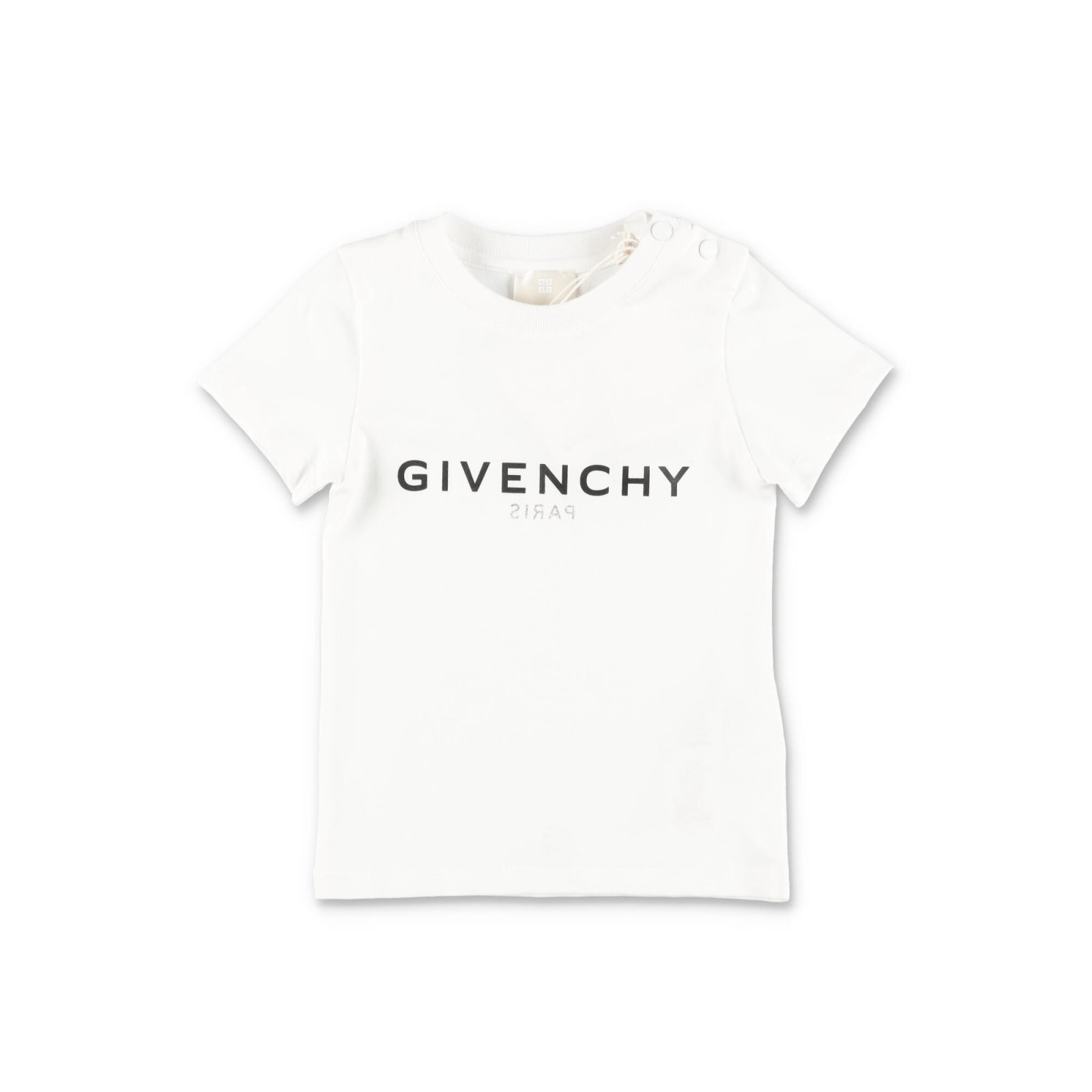 Givenchy T-shirt Bianca In Jersey Di Cotone Baby Boy