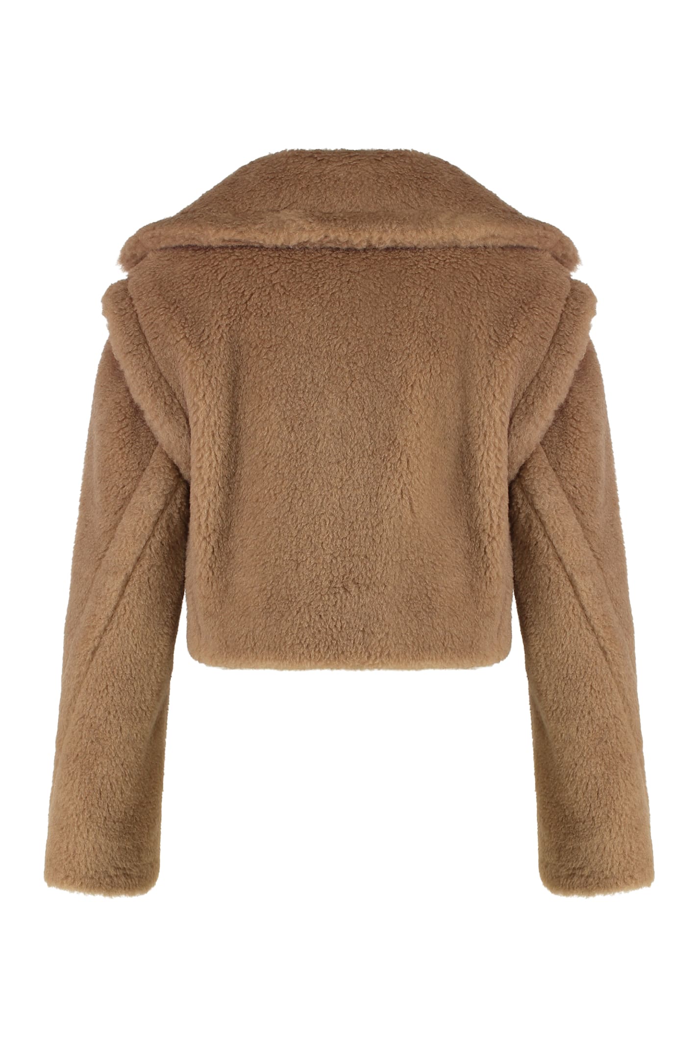 Max Mara Gilet Crop 2-in-1 In Teddy Fabric In Brown