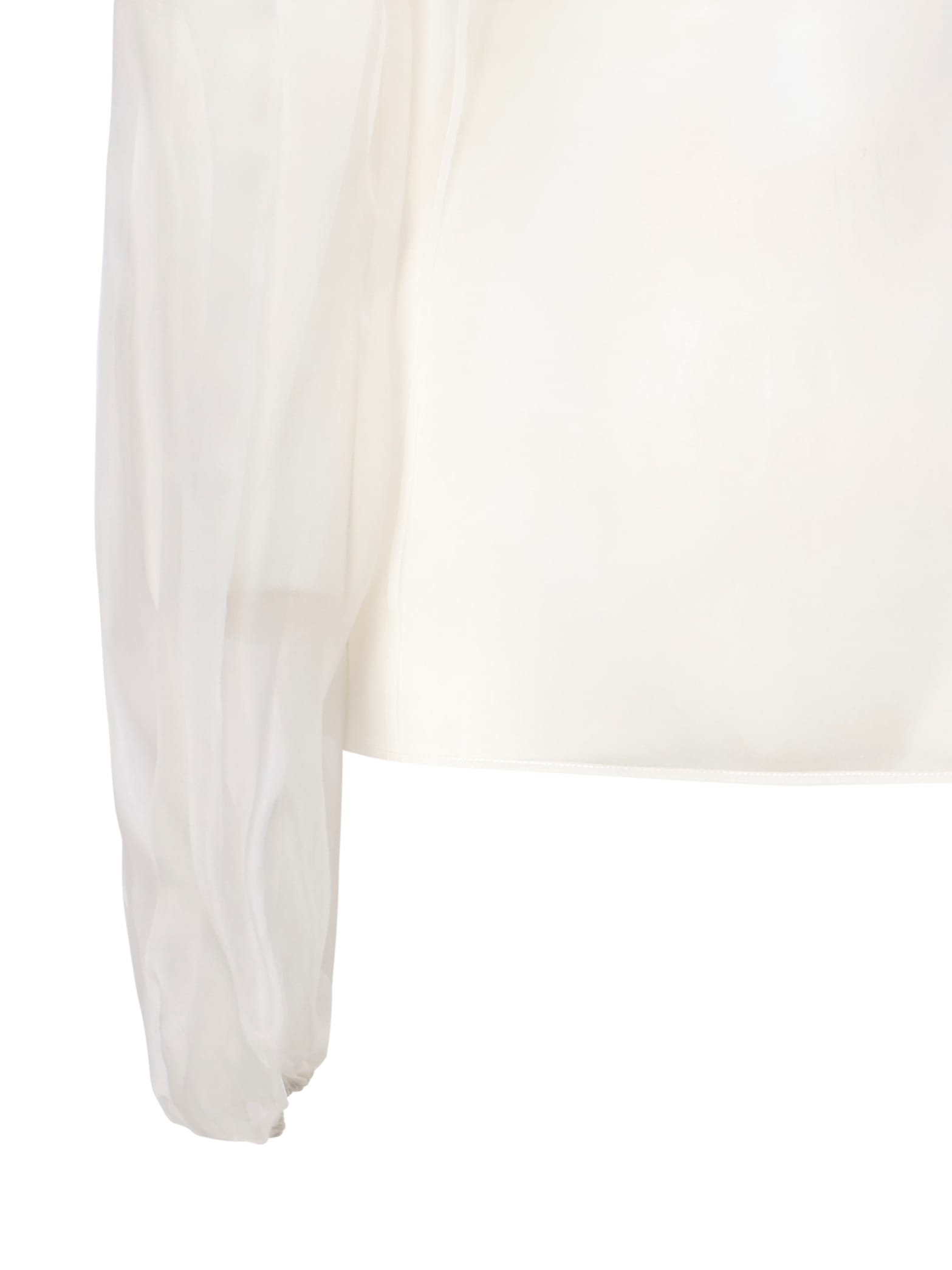 Shop Genny Transparent Top With Wide Sleeves In Beige