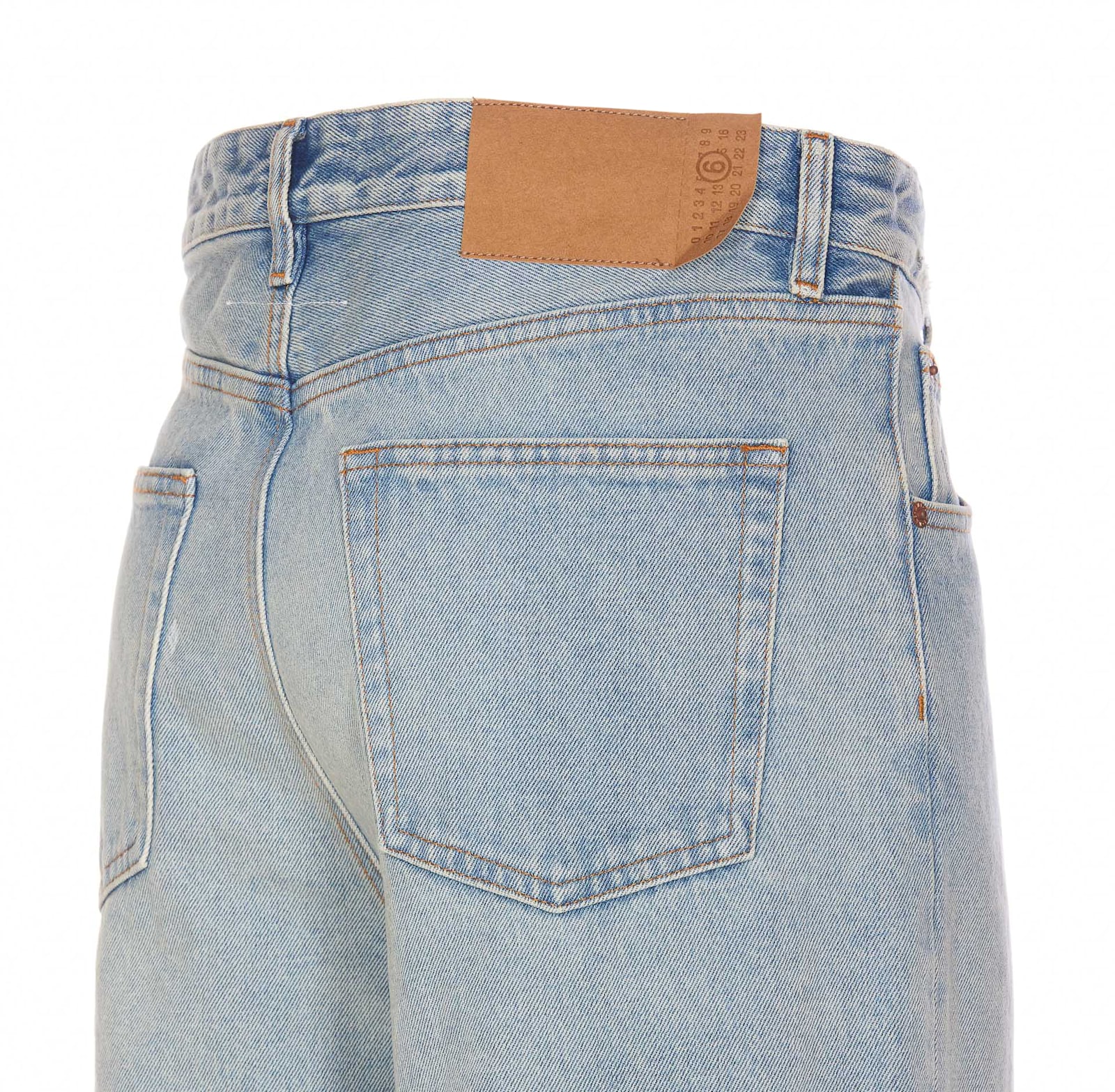 Shop Mm6 Maison Margiela Patch Jeans In Blue