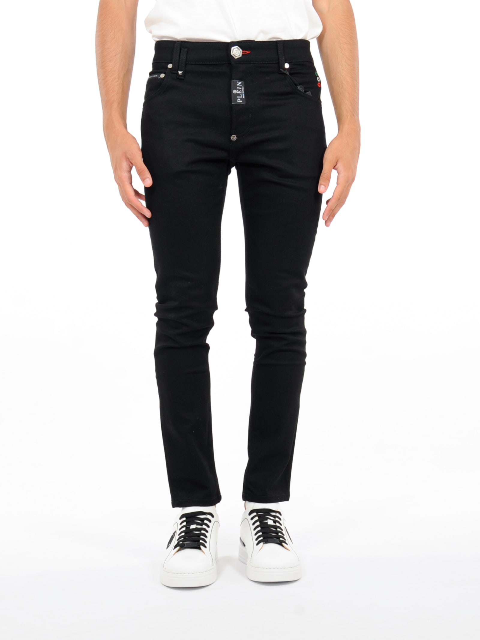 Philipp Plein Denim Trousers Skinny Fit Exagon Jeans