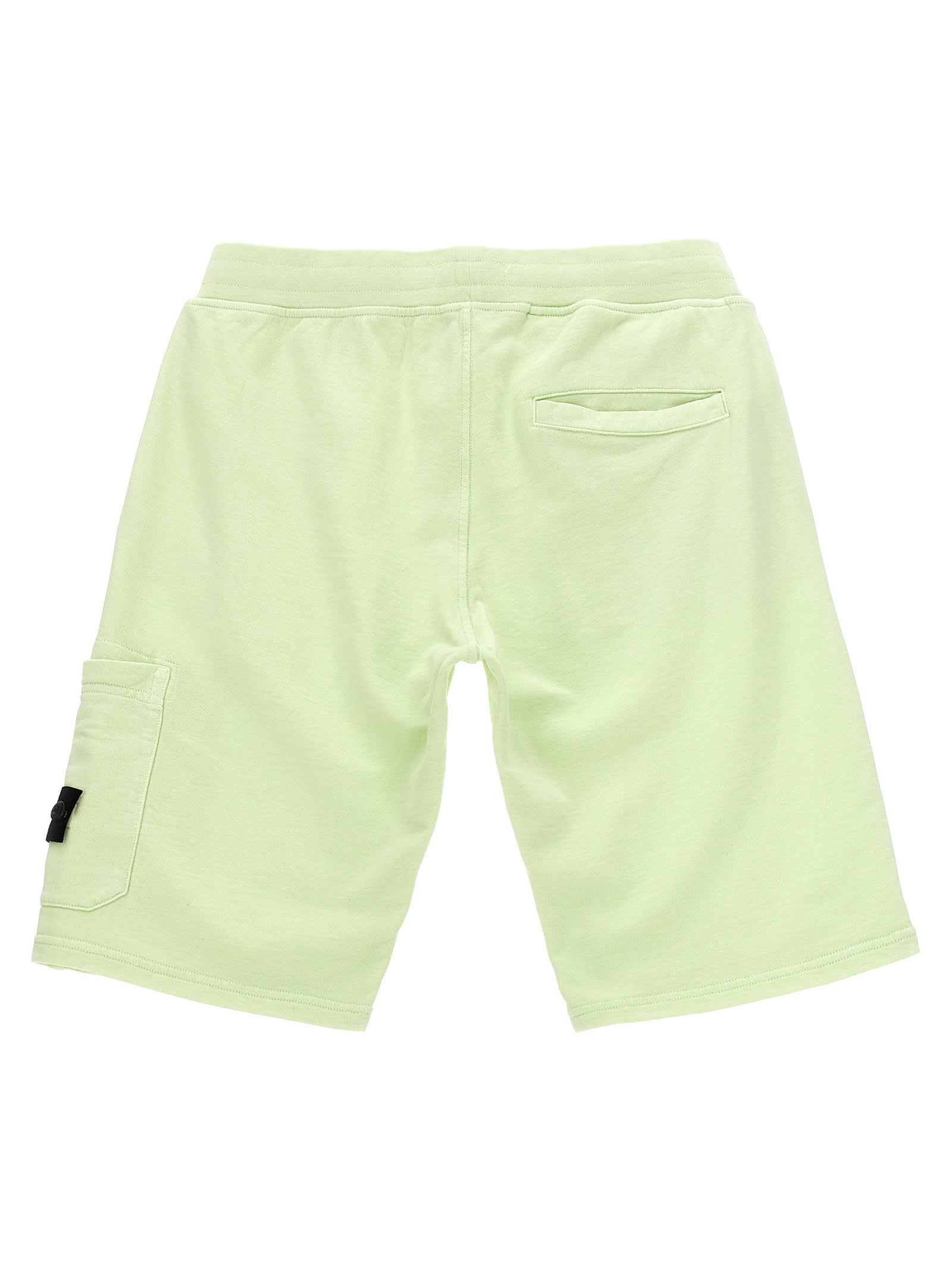 Stone Island Cargo Badge Logo Bermuda Shorts In Green