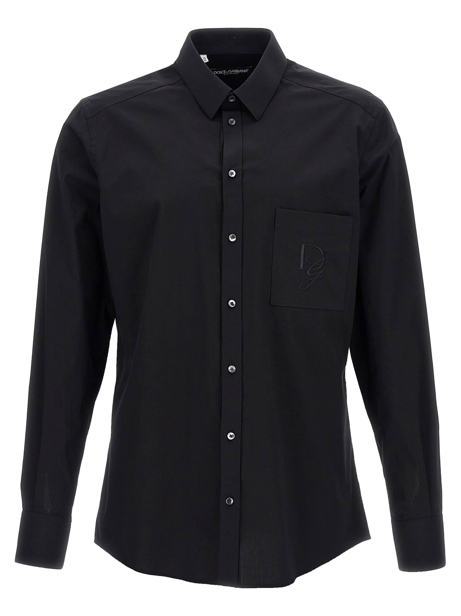 Shop Dolce & Gabbana Logo Embroidery Shirt In Black