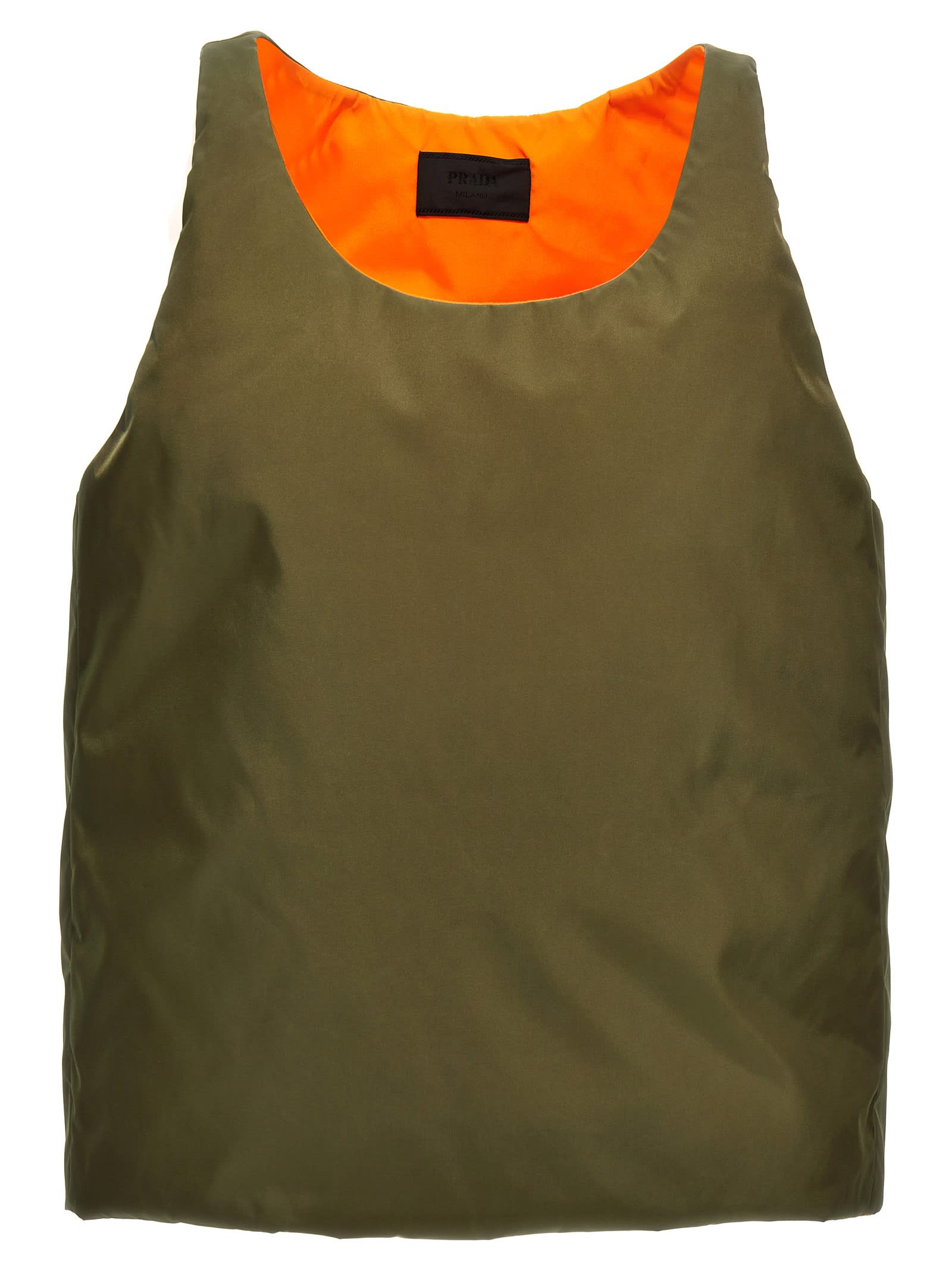 Prada Men Re-nylon Logo Padded Top In Green