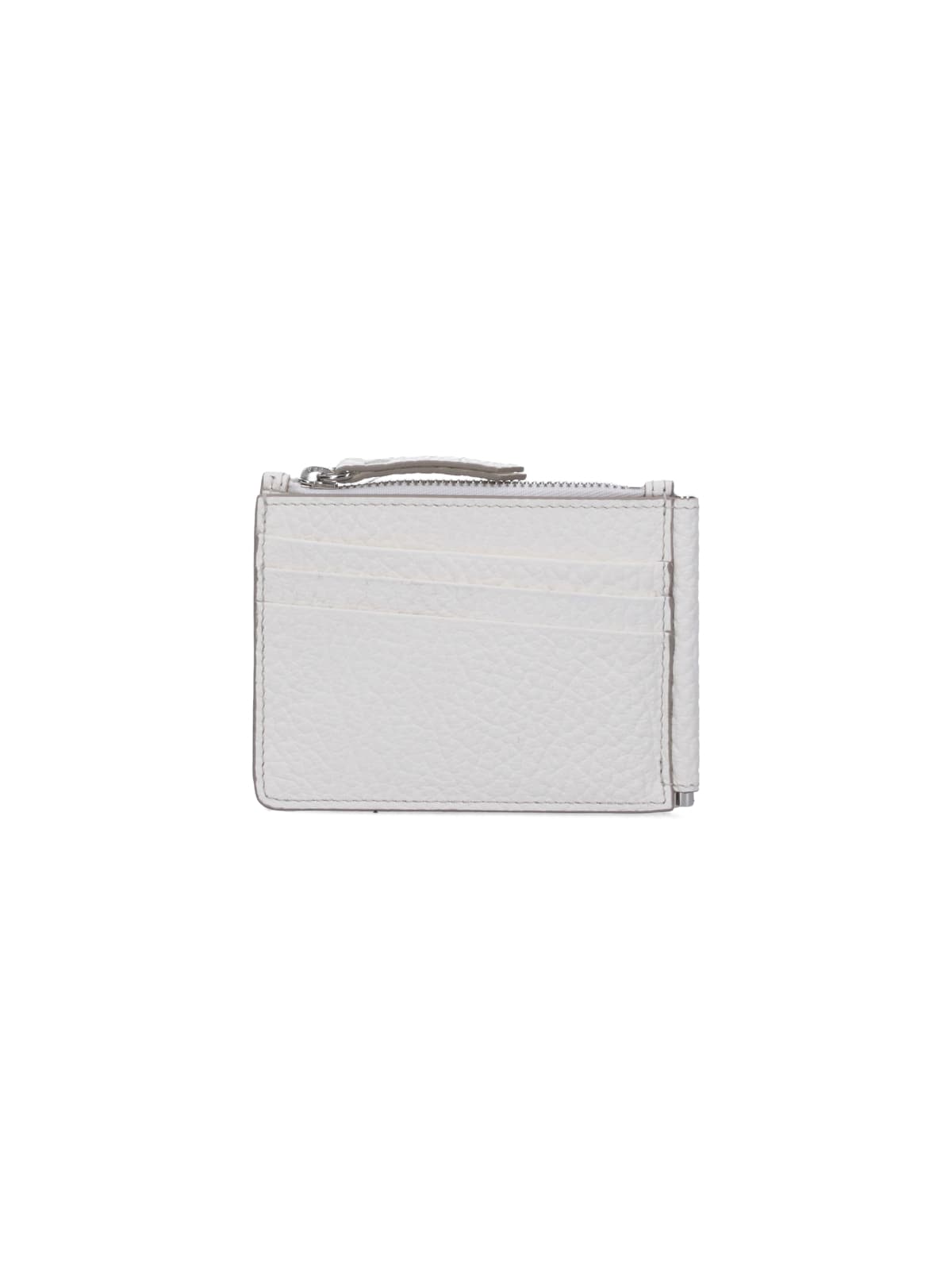 Shop Maison Margiela Four Stitches Zipper Wallet In White