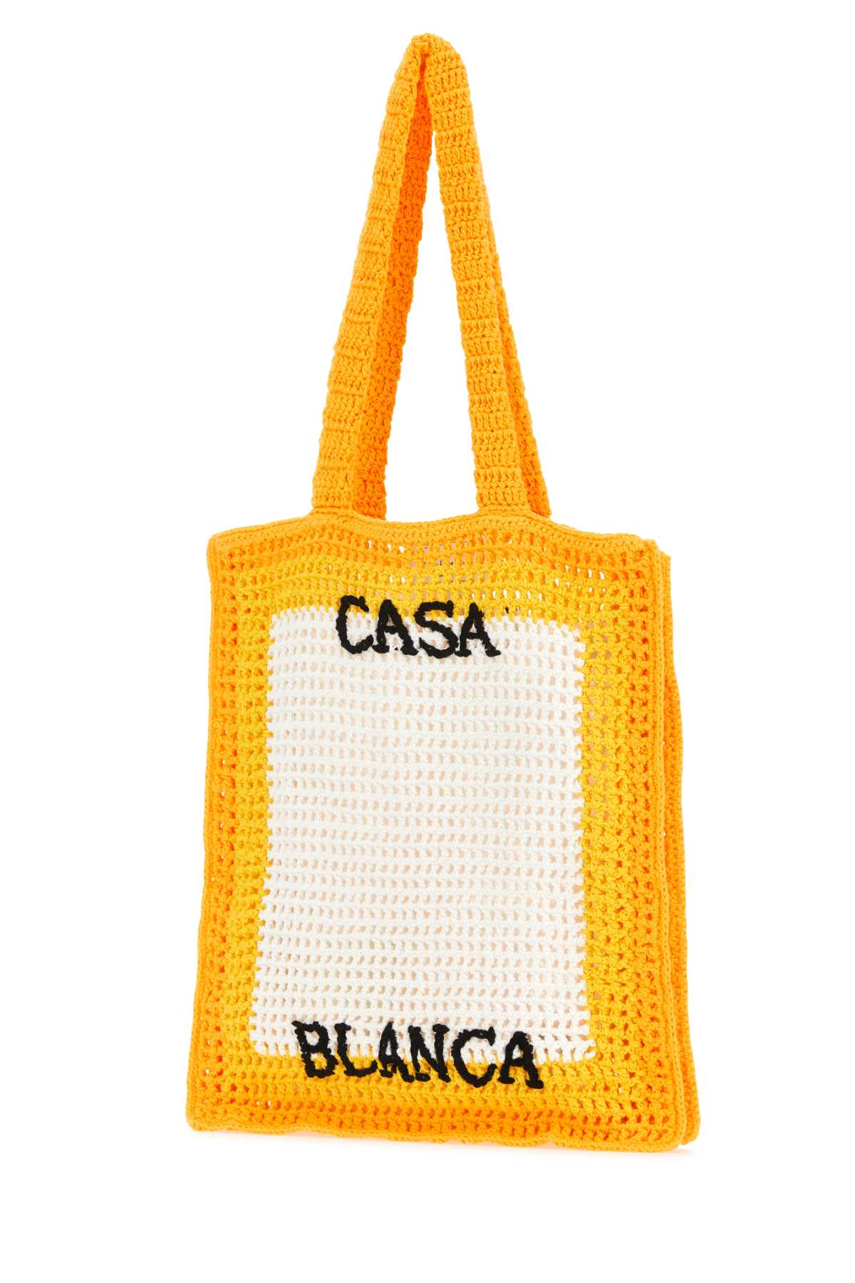 Casablanca Multicolor Crochet Shopping Bag In Yellow