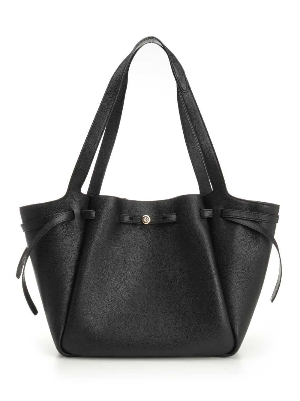 Tory Burch Tote Bag With Double Handles And Gold-tone Hardware In Black