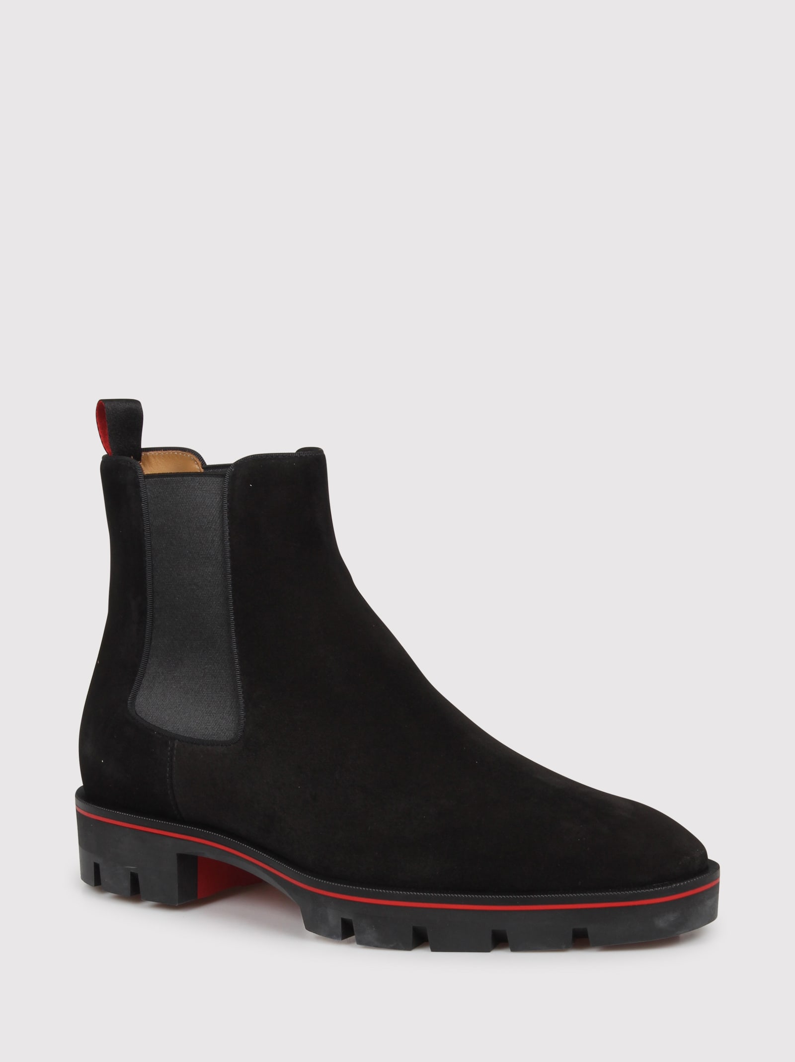 Shop Christian Louboutin Alpinosol Flat Ankle Boots In Black