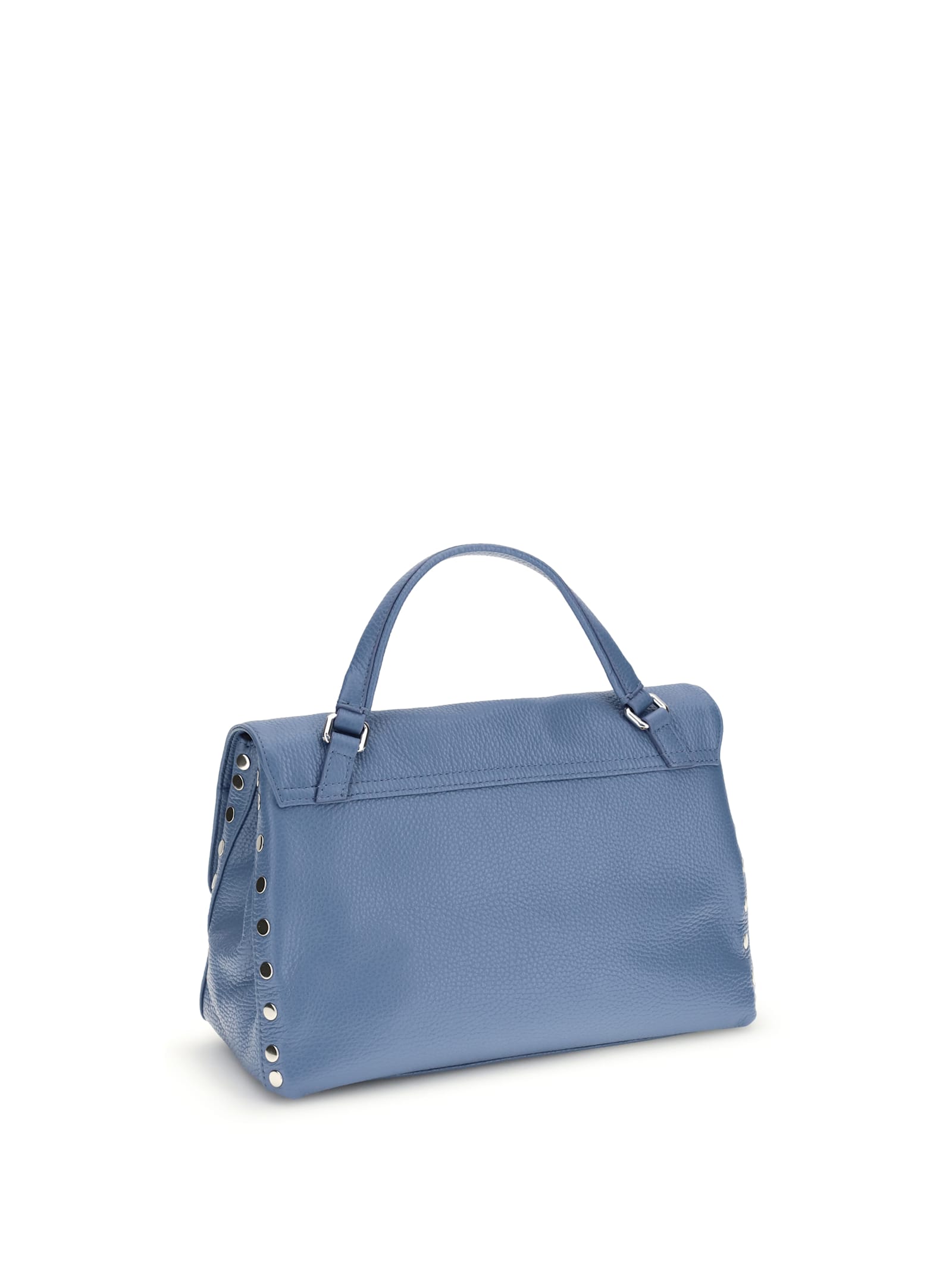 Zanellato Blue Calf Leather Bos Taurus Shoulder Bag In Blue