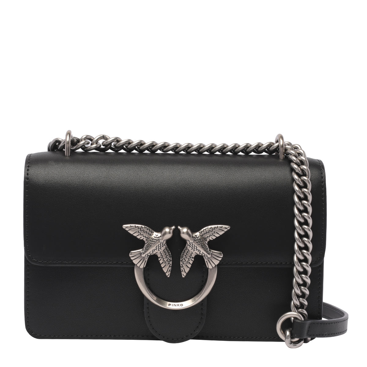Shop Pinko Love One Crossbody Bag In Black