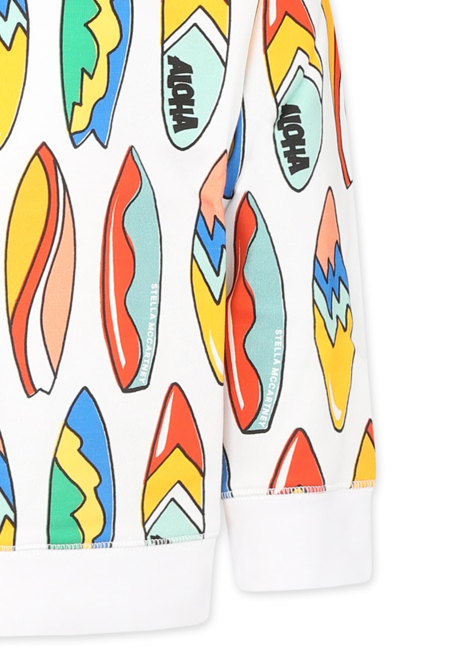 Stella Mccartney Kids Teen Boys White Cotton Surfboard Sweatshirt In White