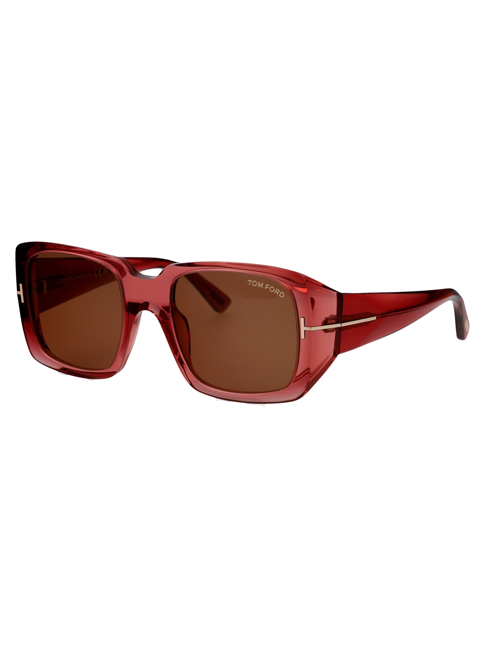 Shop Tom Ford Ryder-02 Sunglasses In 72e Rosa Luc / Marrone