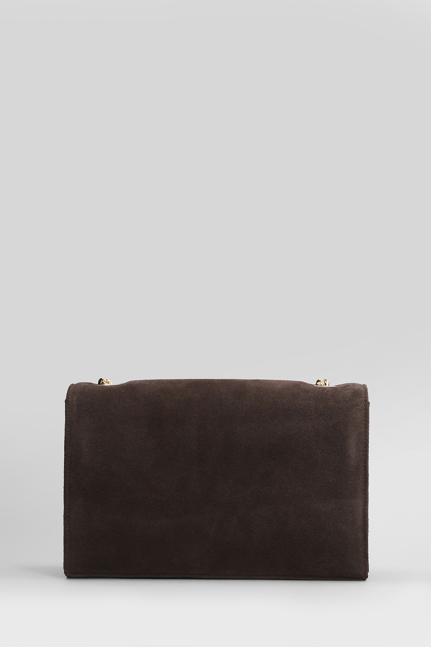 Via Roma 15 Shoulder Bag In Dark Brown Suede In Brown