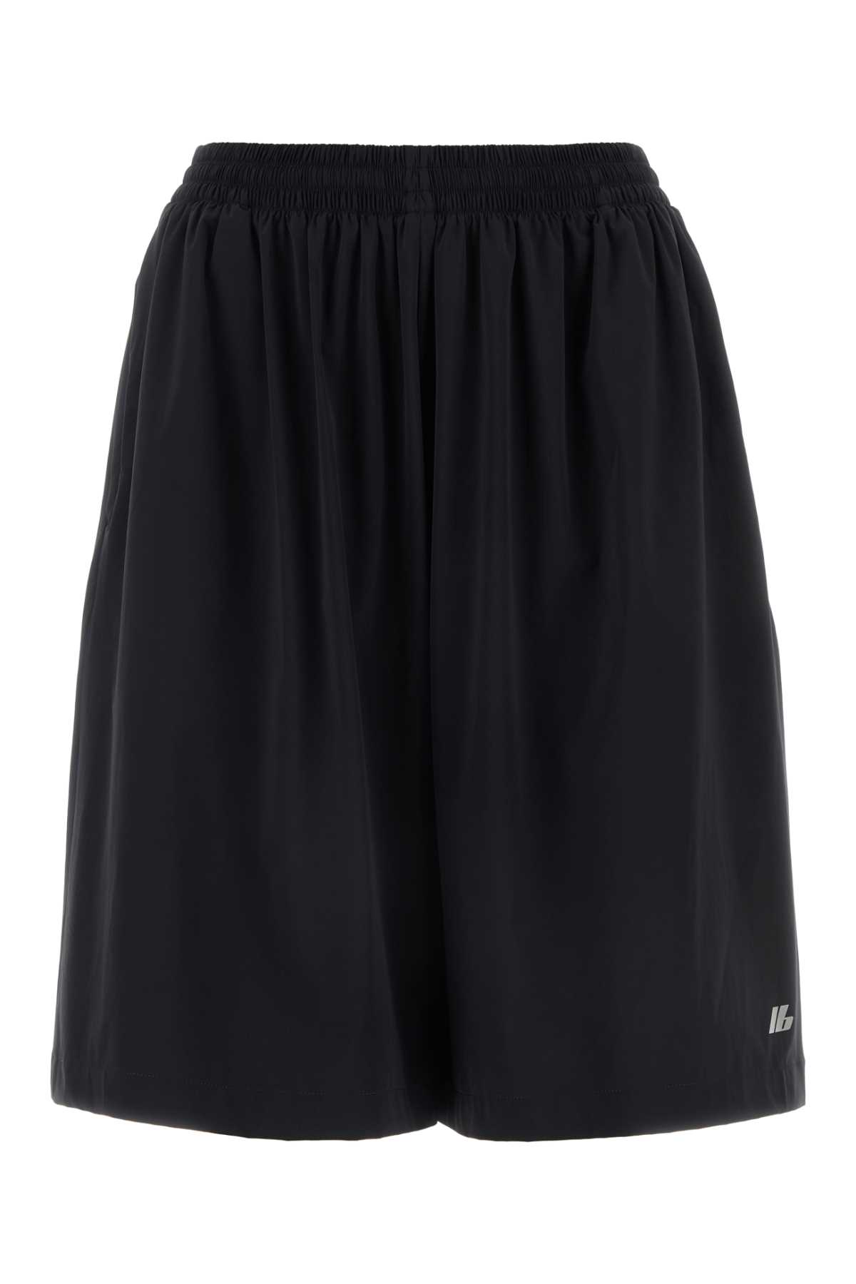 Shop Balenciaga Black Stretch Nylon Bermuda Shorts