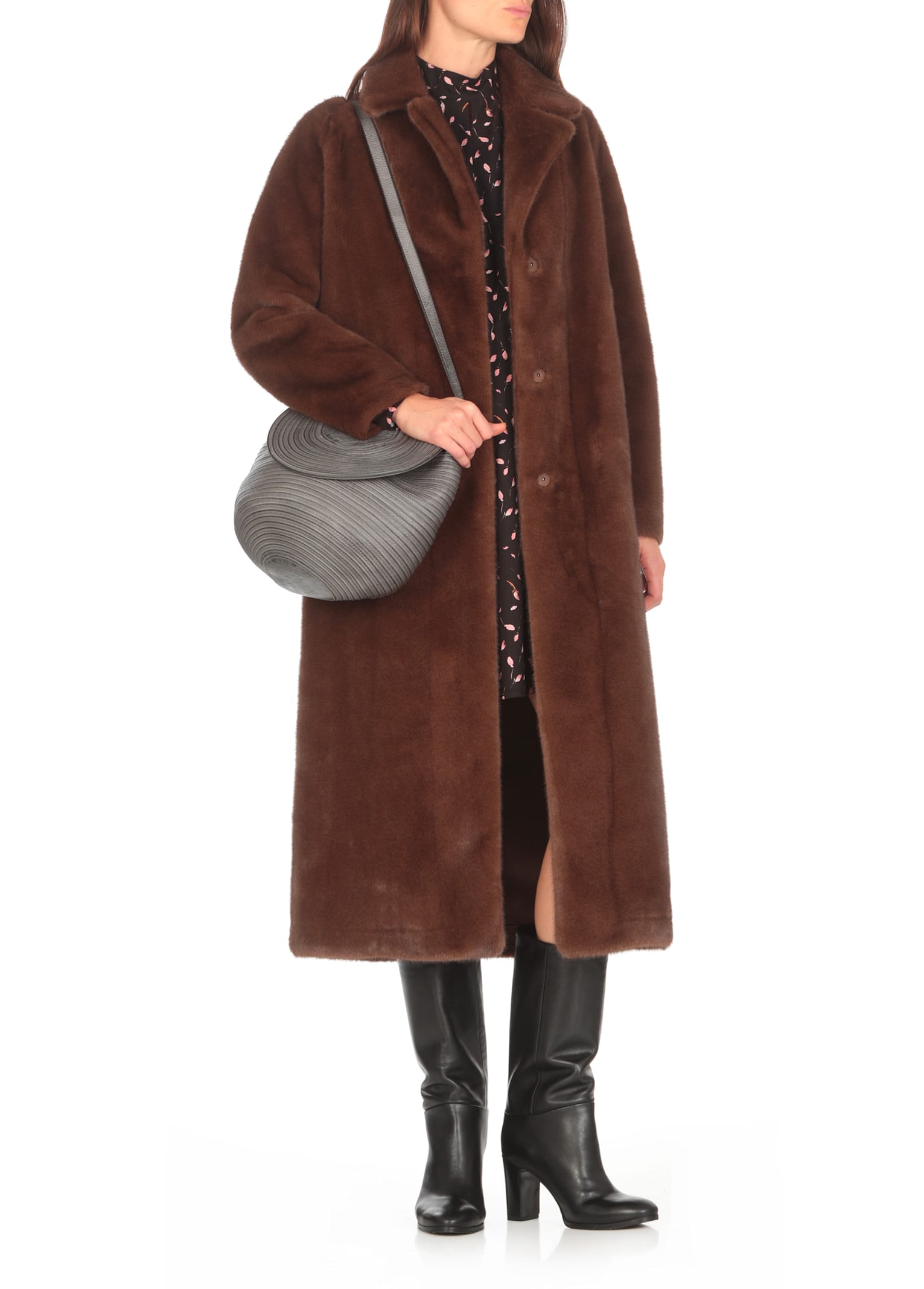 Shop Valentini 1972 Eco Mink Coat In Brown