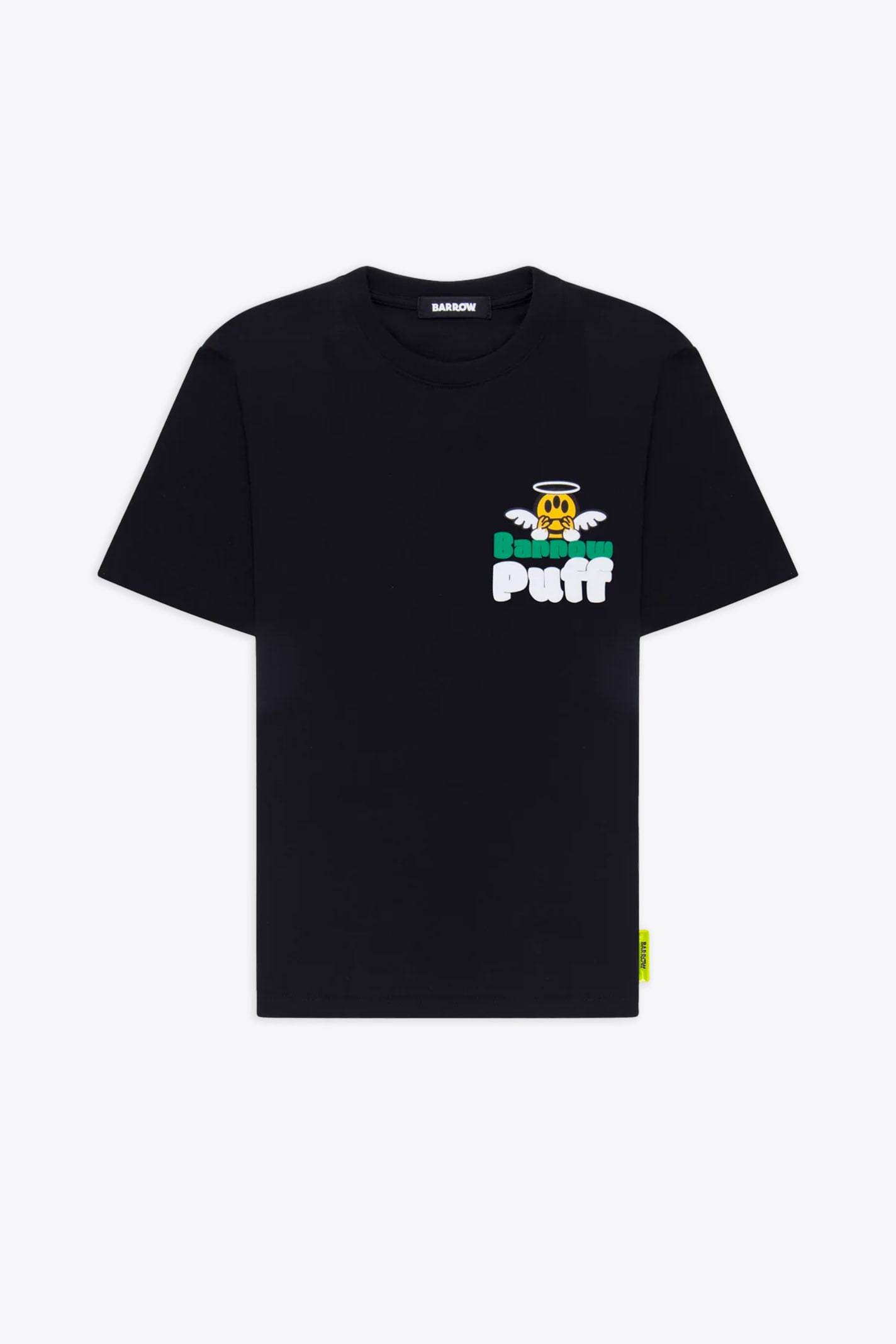 Shop Barrow Jersey T-shirt Unisex Black Cotton T-shirt With Multicolour Logo And Smile Print In Nero