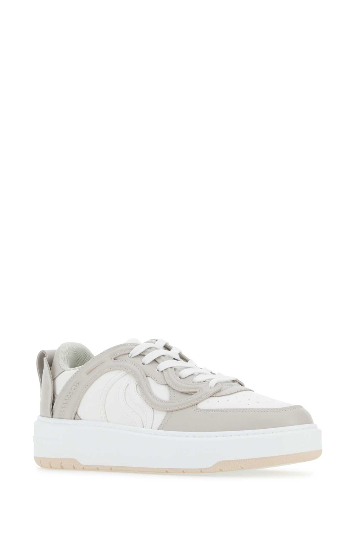 Shop Stella Mccartney Two-tone Alter Mat S Wave 1 Sneakers In Creamwhite