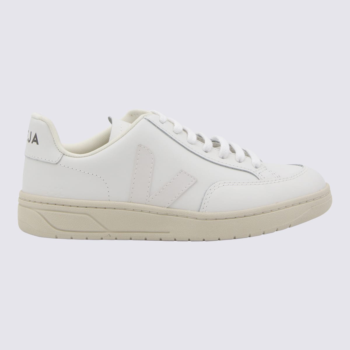 White Leather V-123 Sneakers