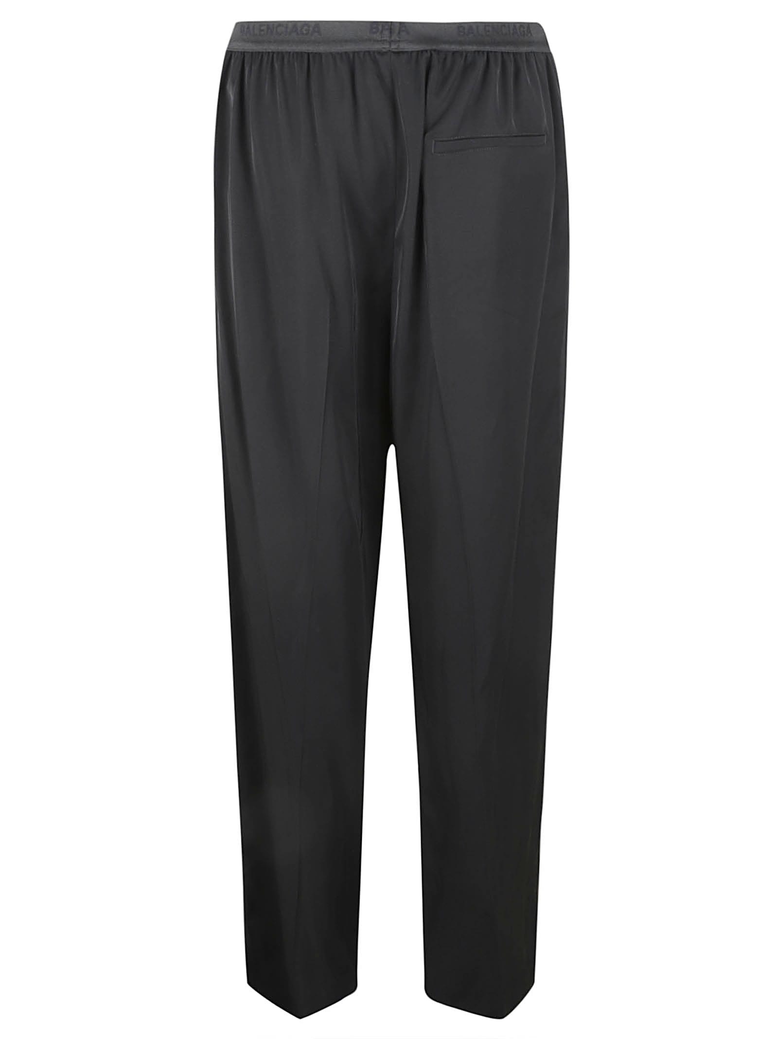 Shop Balenciaga Elastic Waist Trousers In Black