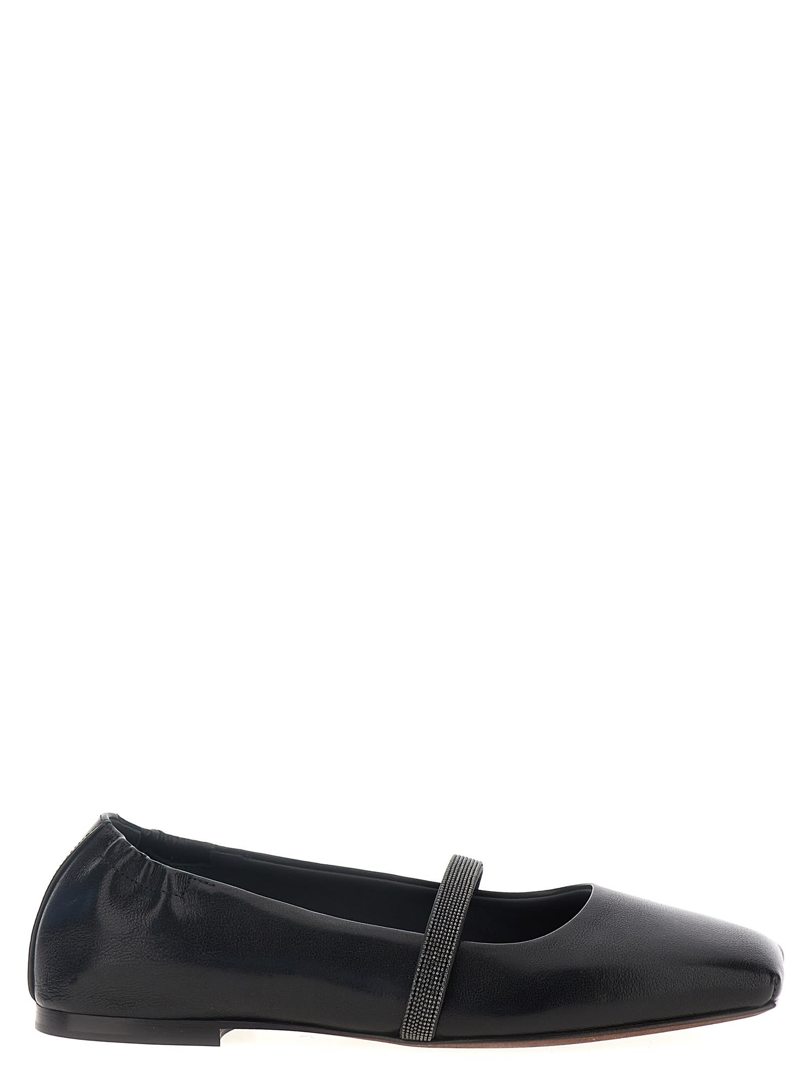 Shop Brunello Cucinelli Monile Ballet Flats In Black