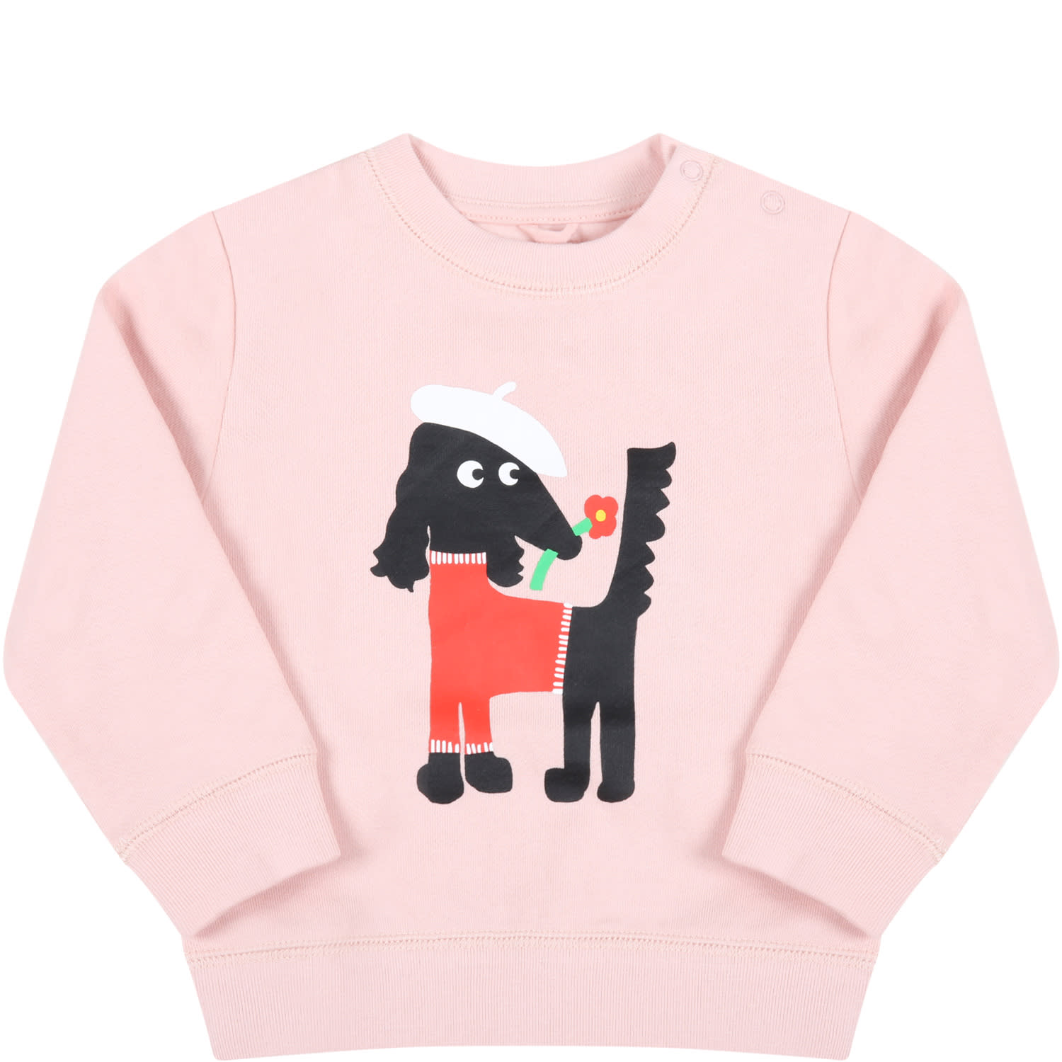 Stella McCartney Kids Pink Sweatshirt For Baby Girl With Dog
