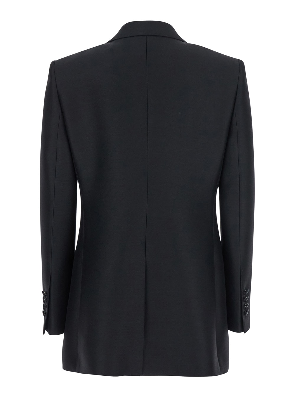 Dolce & Gabbana Tech-gabardine Double-breasted Blazer With Satin Peak Lapel In Multi
