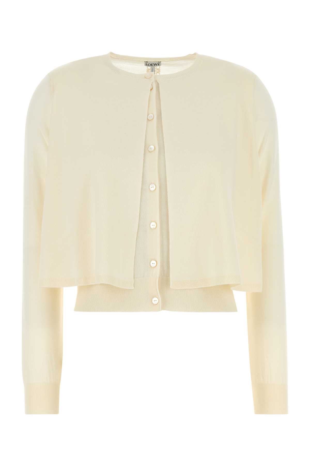 Loewe Cream Wool Cardigan
