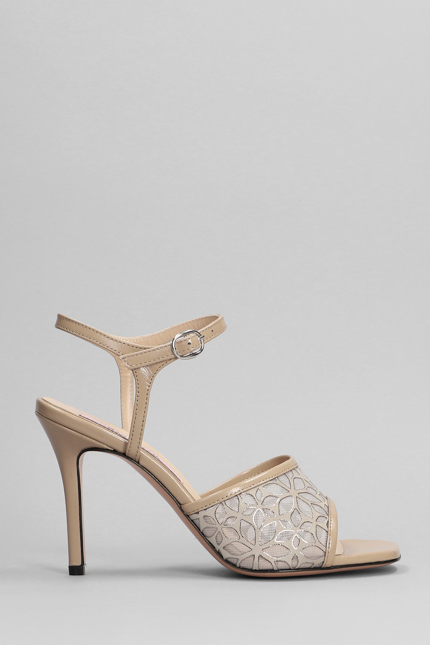Shop Marc Ellis Sandals In Taupe Patent Leather