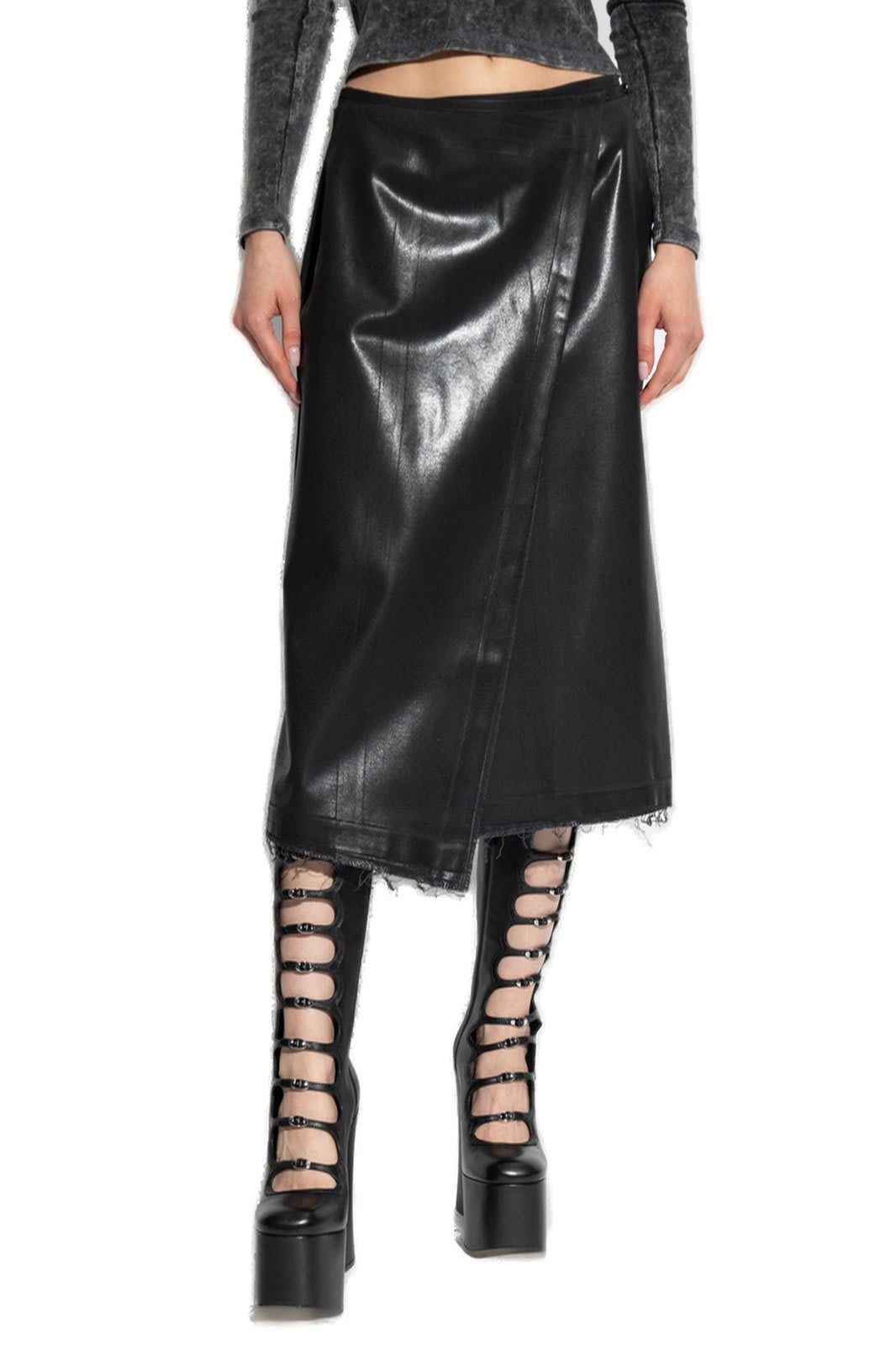 Shop Diesel O-kessy-long P1 Midi Skirt In Nero