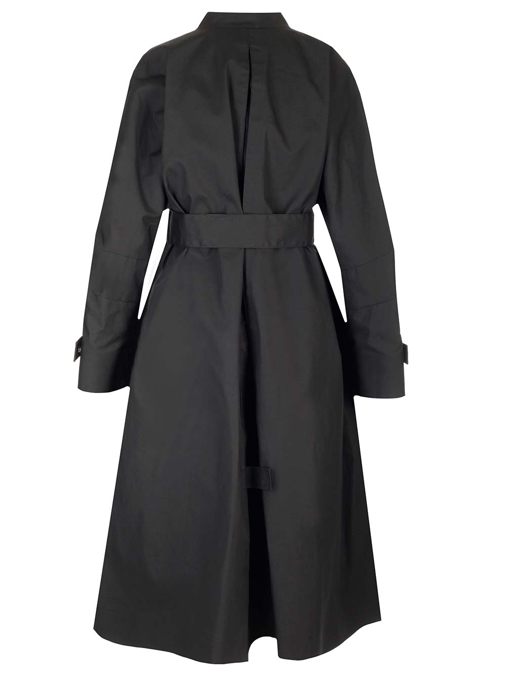 Shop Ferragamo Black Gabardine Trench Coat