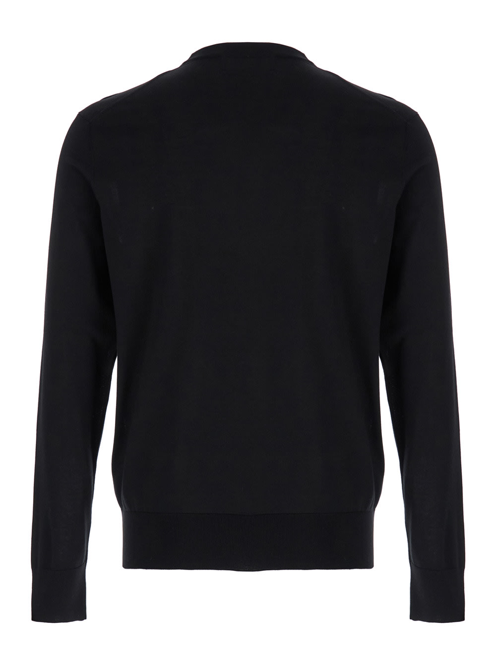 Shop Dolce & Gabbana Black Sweater With Tonal Signature Logo In Silk Man