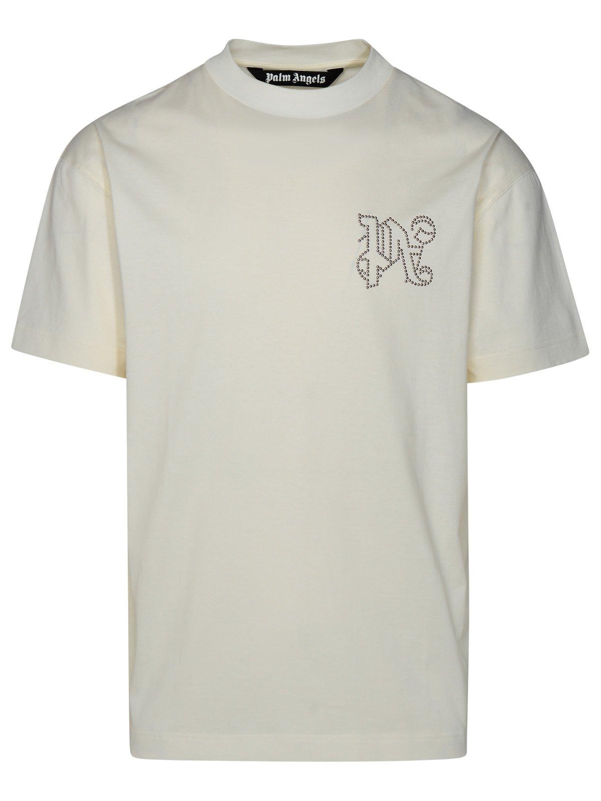 Shop Palm Angels Monogram Embellished Crewneck T-shirt