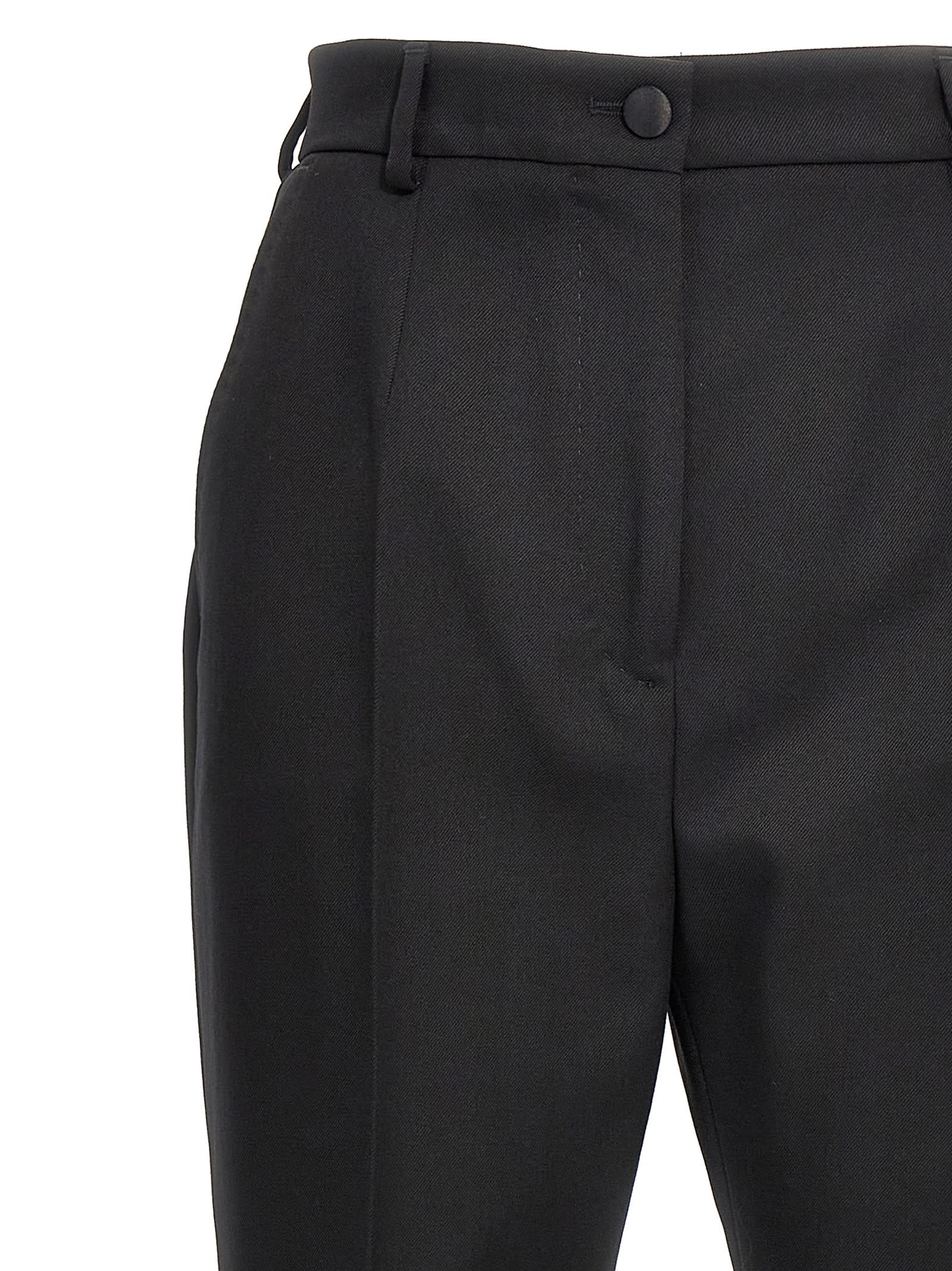 Dolce & Gabbana Turned-up Hem Tailored Trousers In Nero
