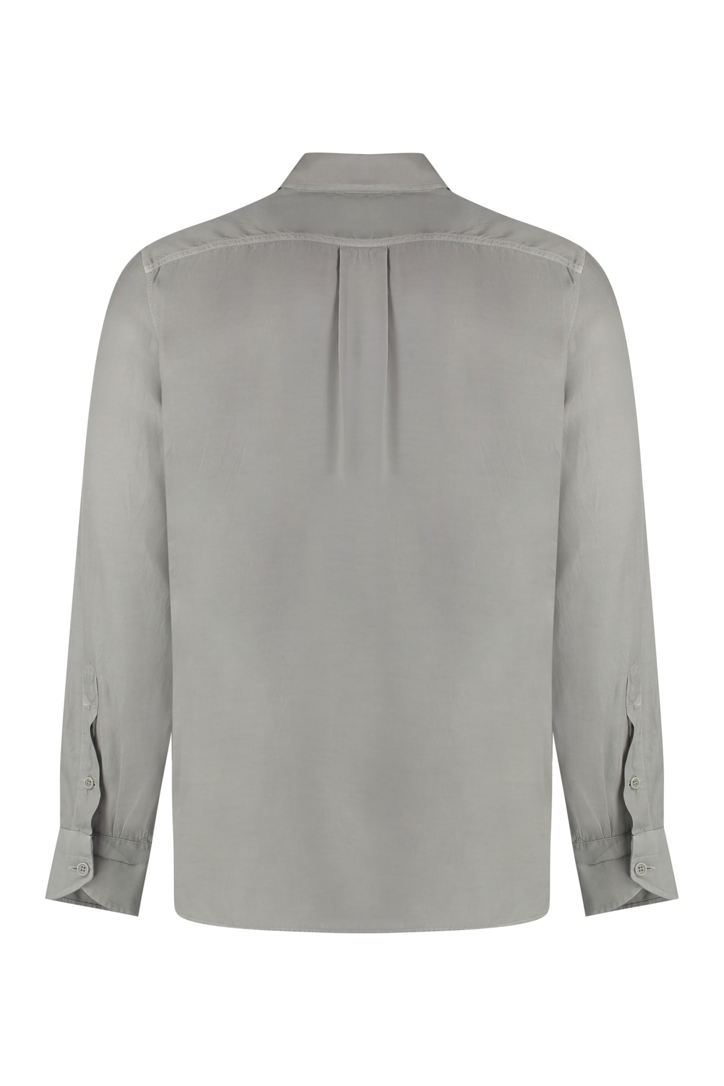 Shop Tom Ford Cotton Twill Shirt In Grey