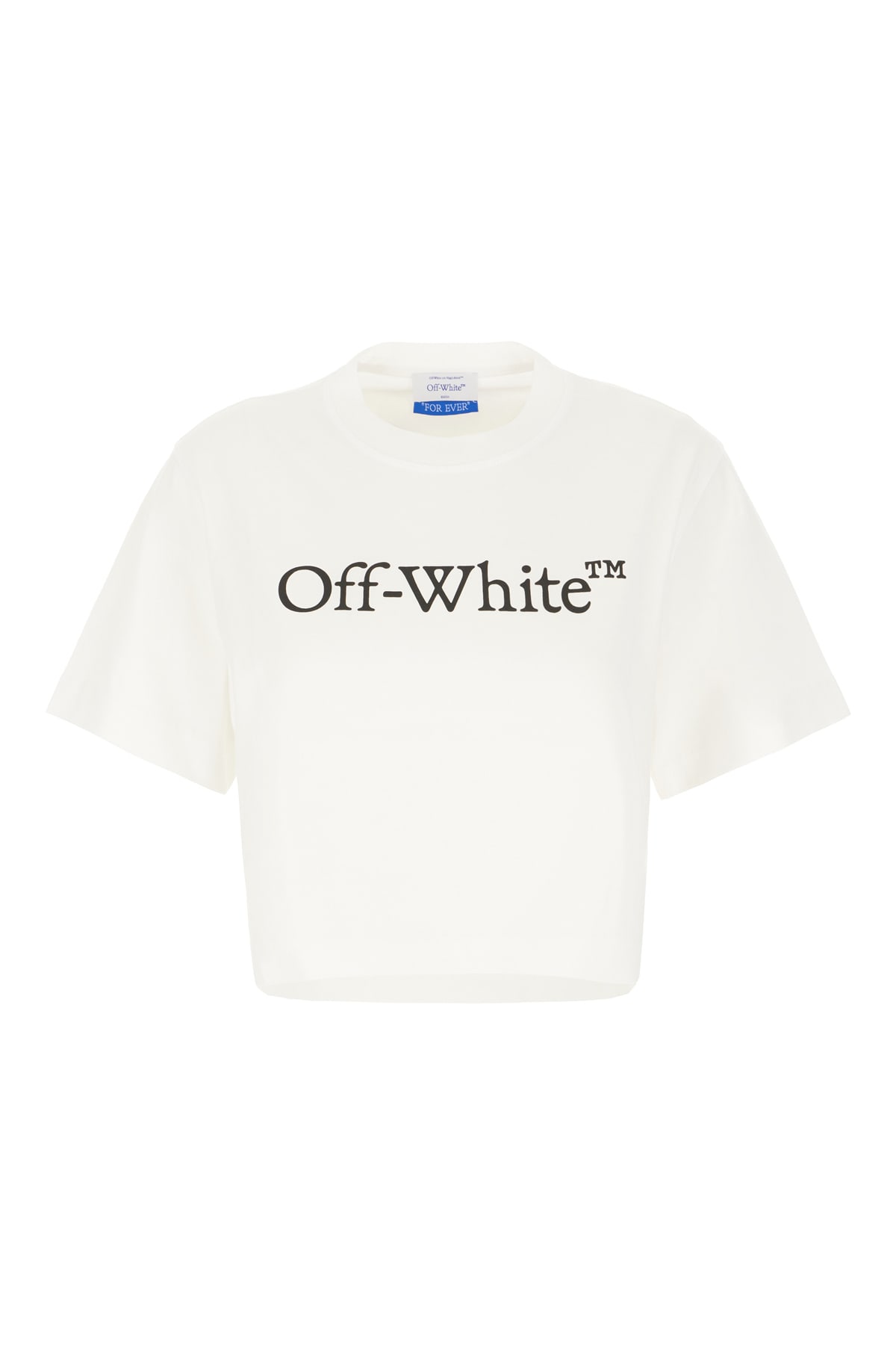 Off-white White Cotton T-shirt In White Black