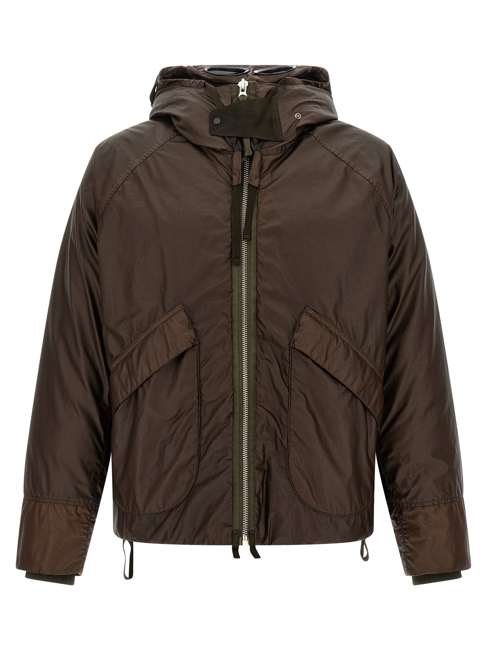 C.p. Company Long Sleeve Outerwear Jacket Pockets In Brown
