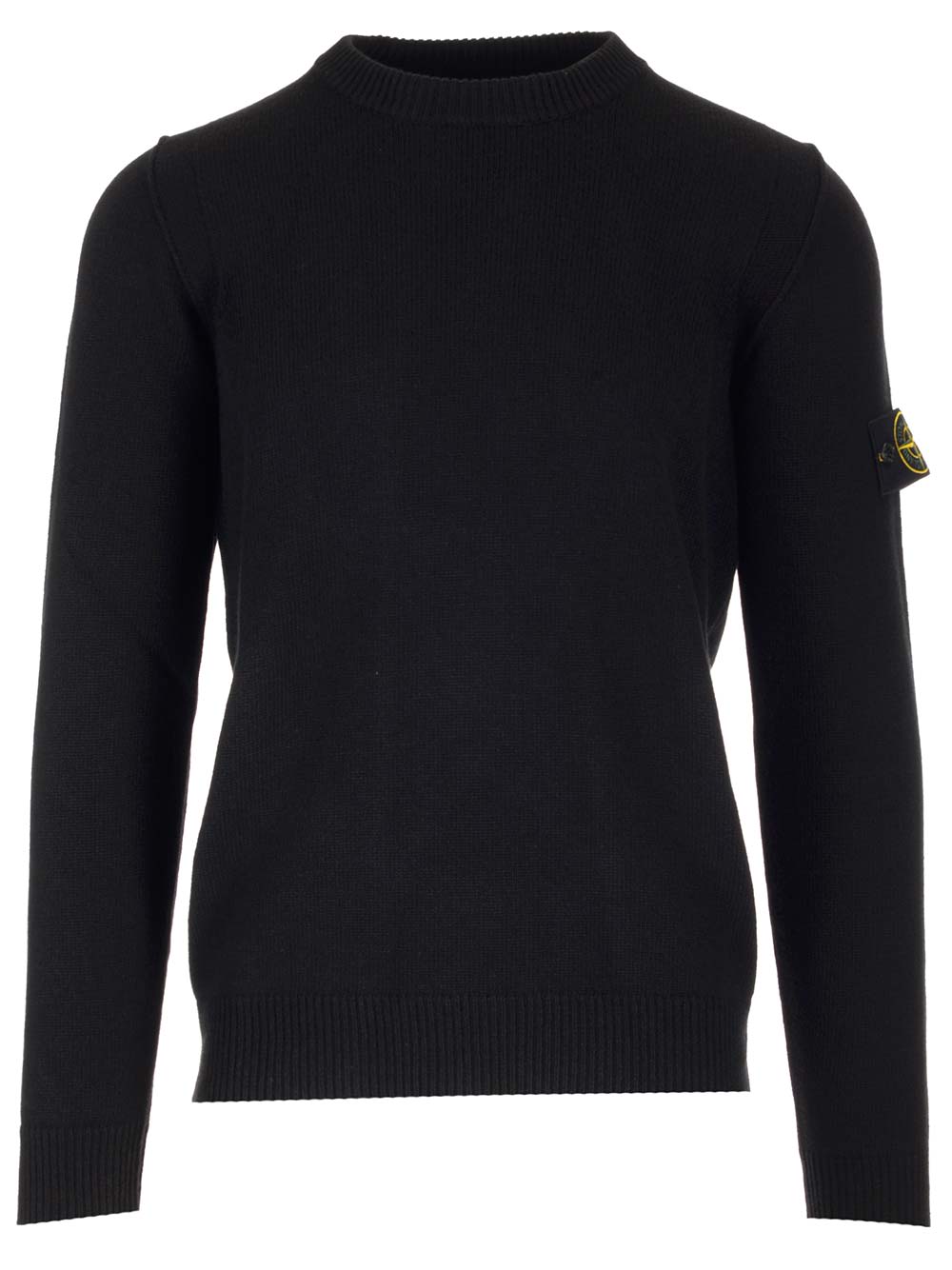 Shop Stone Island Wool Knit Crew-neck Sweater Sweater In Black