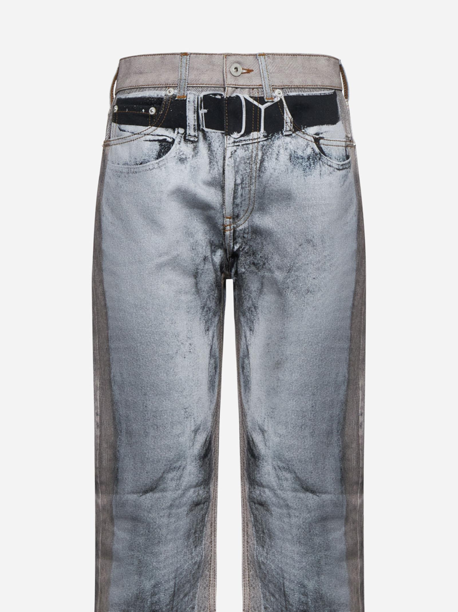 Shop Y/project Grey Denim Yp Trompe Loeil Jeans