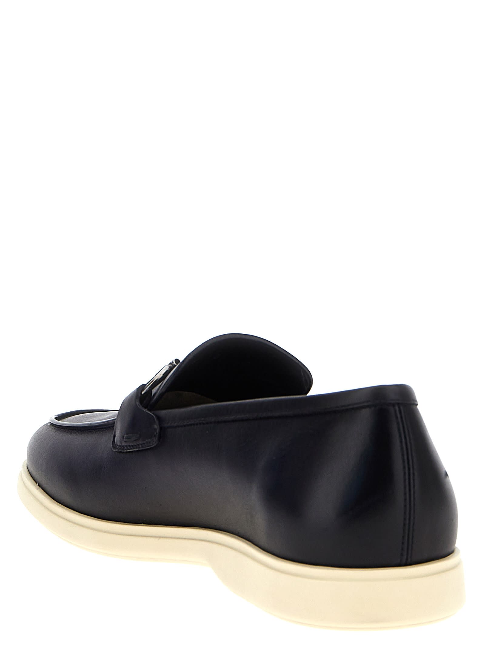 Ferragamo Dark Brown Cosimo Loafers In Black