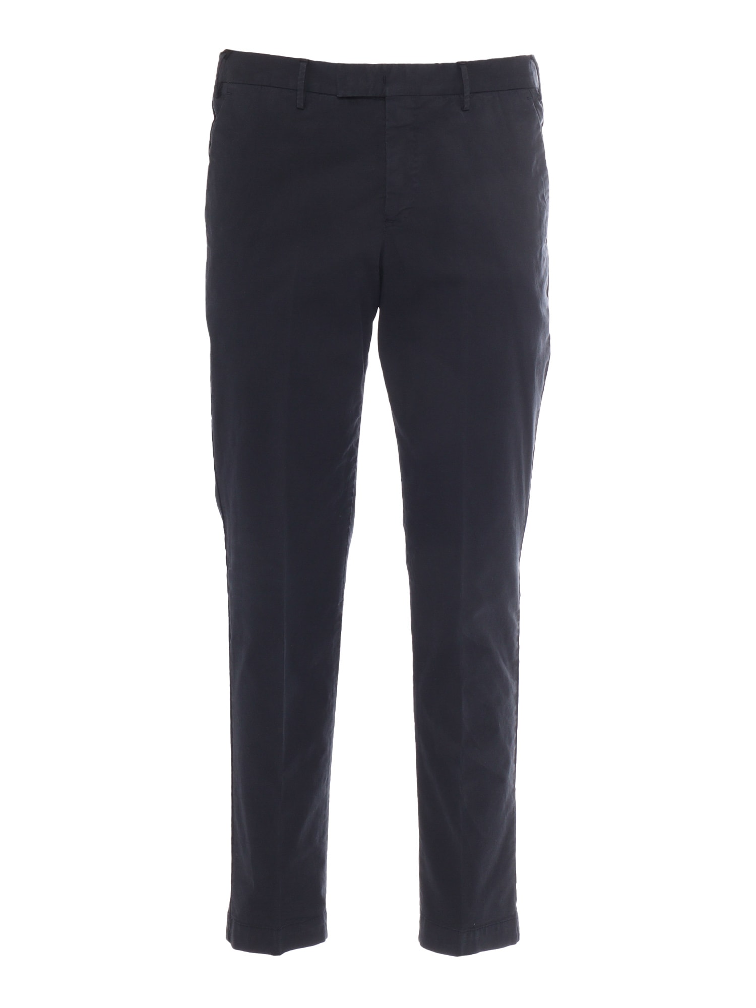 Pt Torino Pantalone In Misto Lana Stretch Nero Uomo In Blue