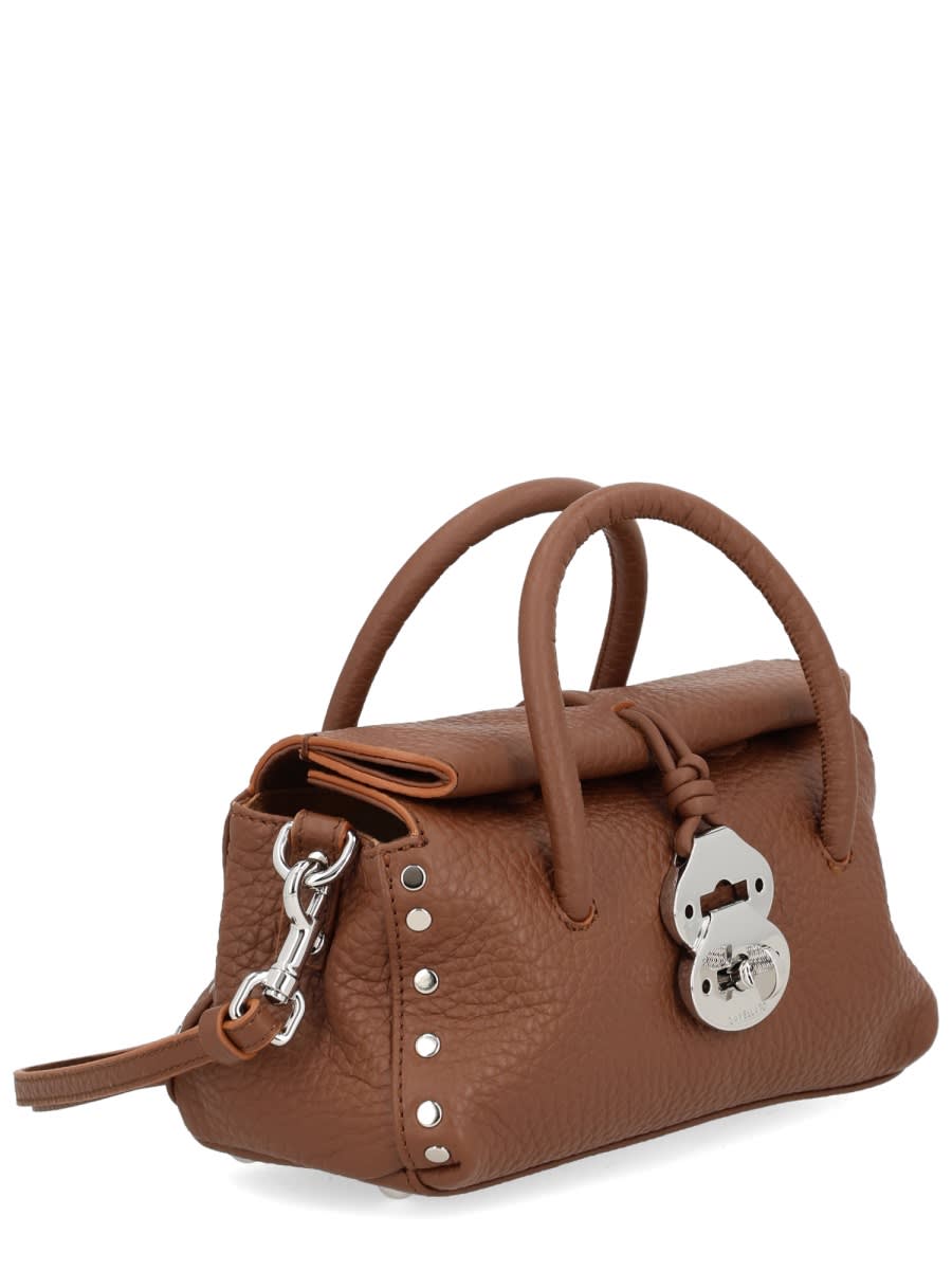 Zanellato Small Textured Leather Shoulder Bag In Brown