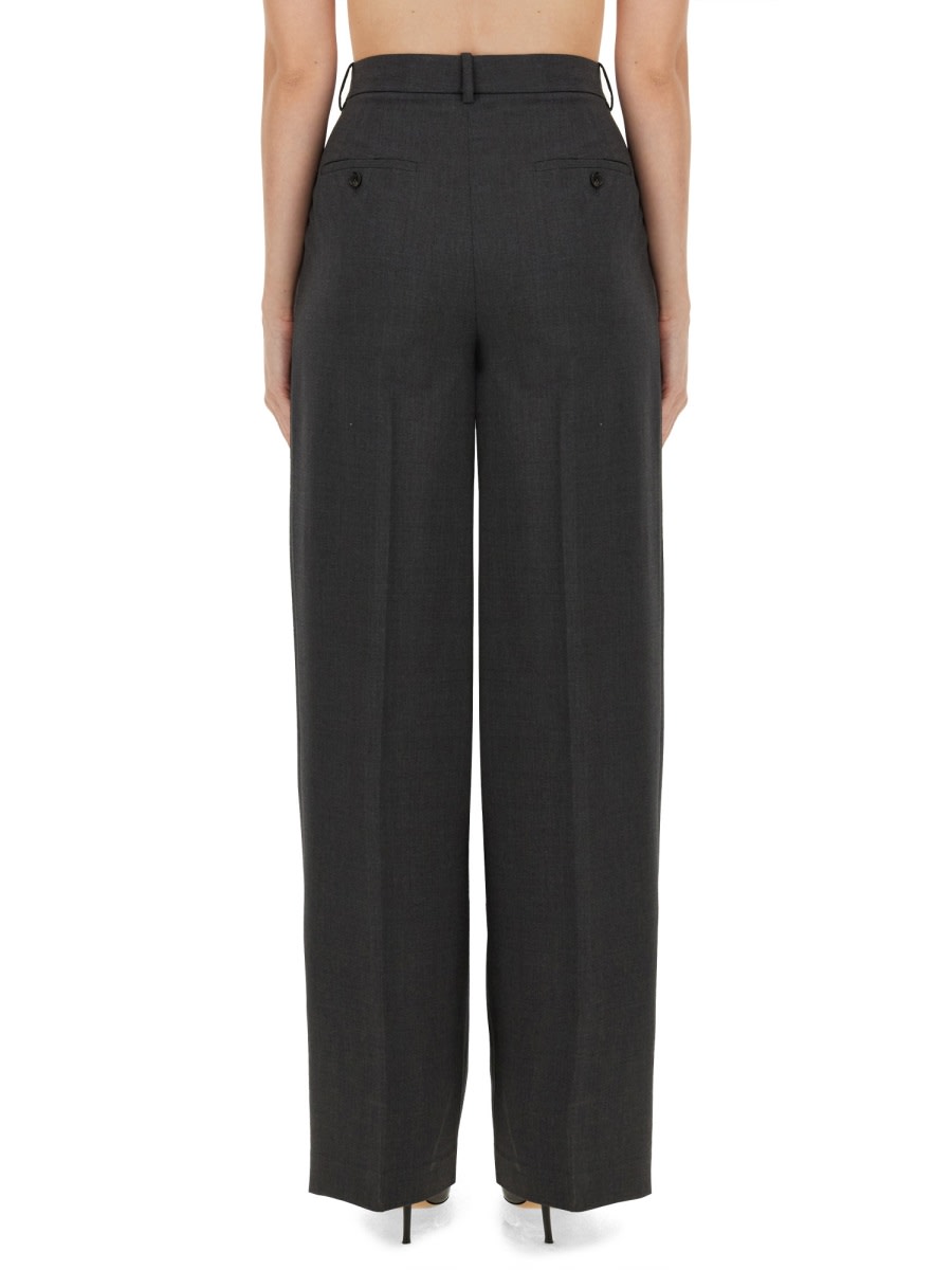 Shop Theory Wide Leg Pants In Grey