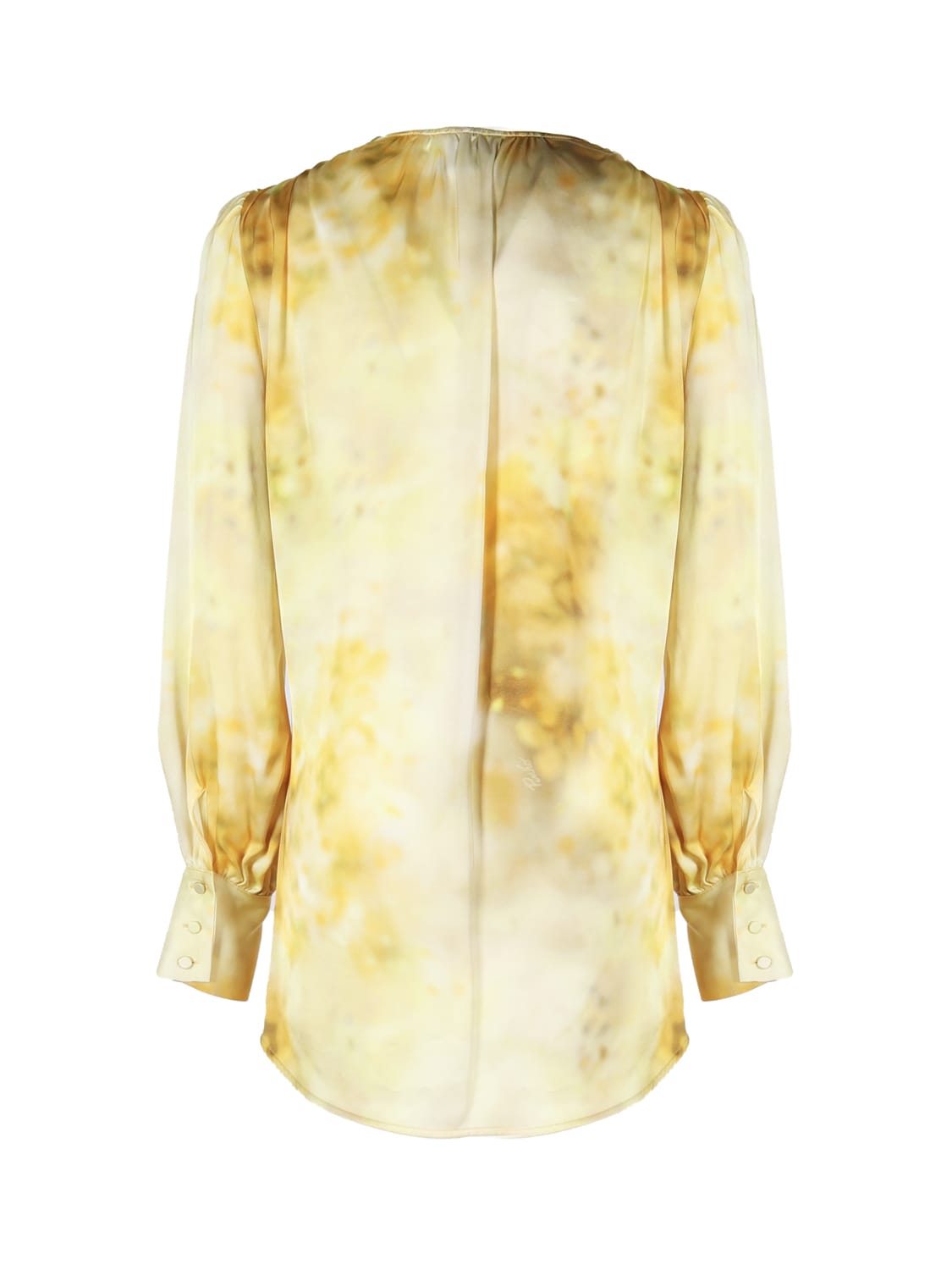 Shop Pinko Shaded Flower Sash Blouse In Yellow